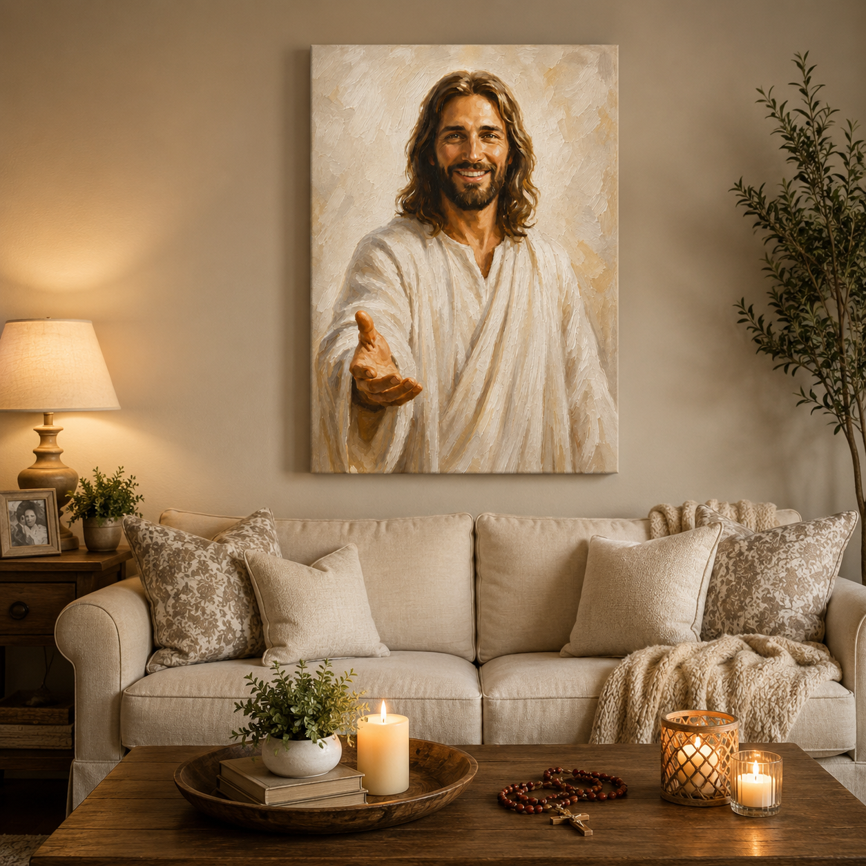 Jesus Welcoming You Canvas Print, Come to Me and Find Rest, Christian Home Decor