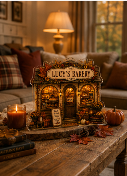 Personalized Halloween Fall Bakery Acrylic Plaque, Custom Family Bakery Sign, Cozy Autumn Home Decor