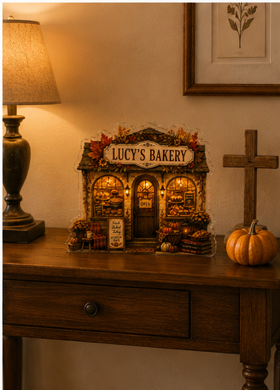 Personalized Halloween Fall Bakery Acrylic Plaque, Custom Family Bakery Sign, Cozy Autumn Home Decor