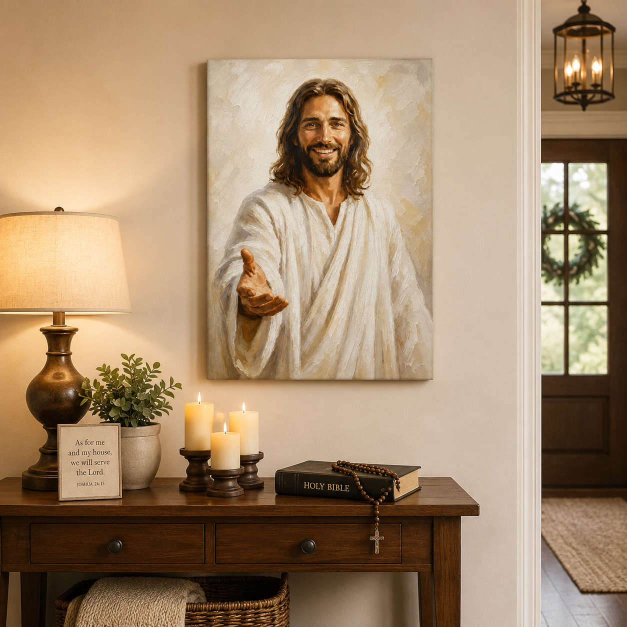 Jesus Welcoming You Canvas Print, Come to Me and Find Rest, Christian Home Decor