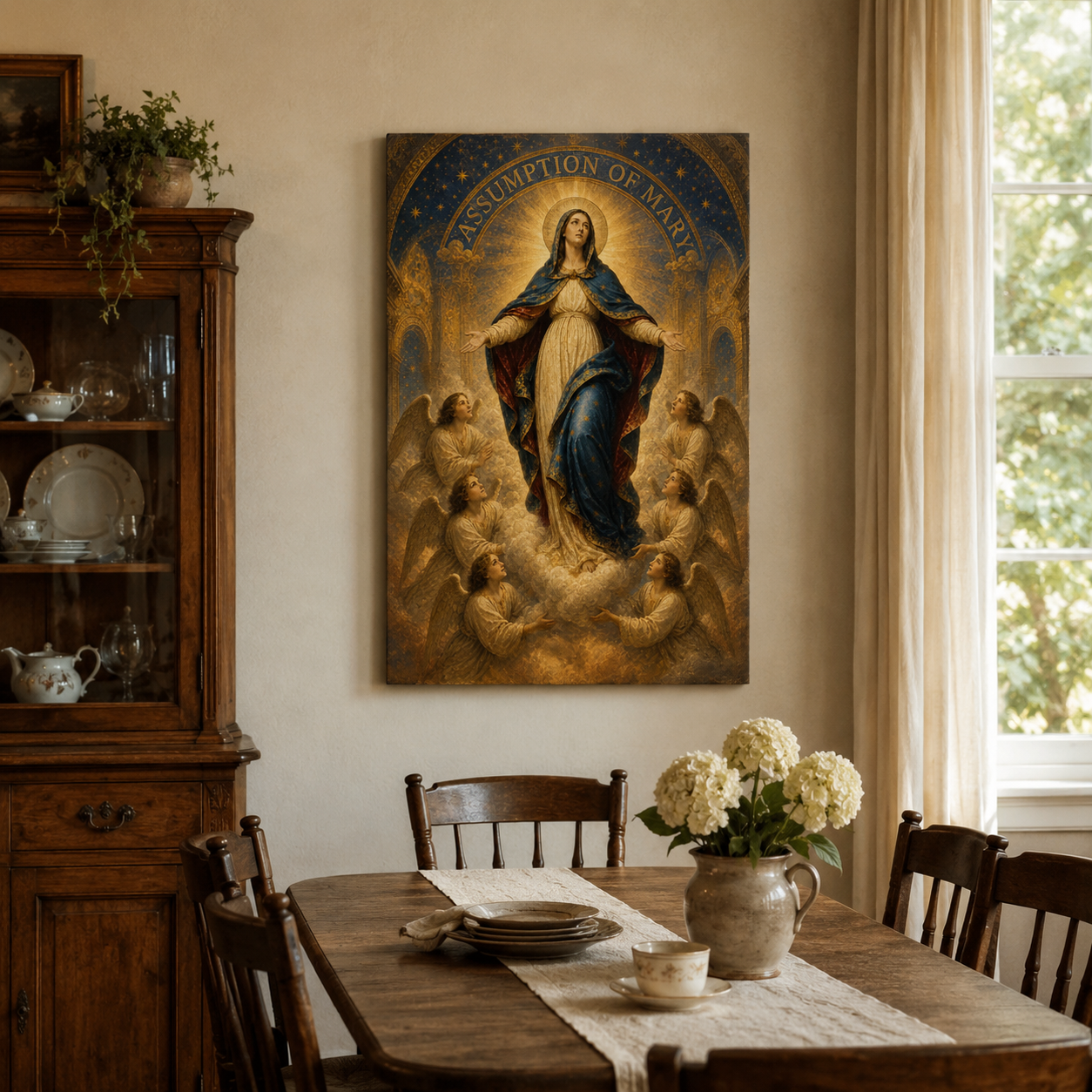 Assumption of Mary Canvas Print - Bring Blessings To Everyone Who Enters