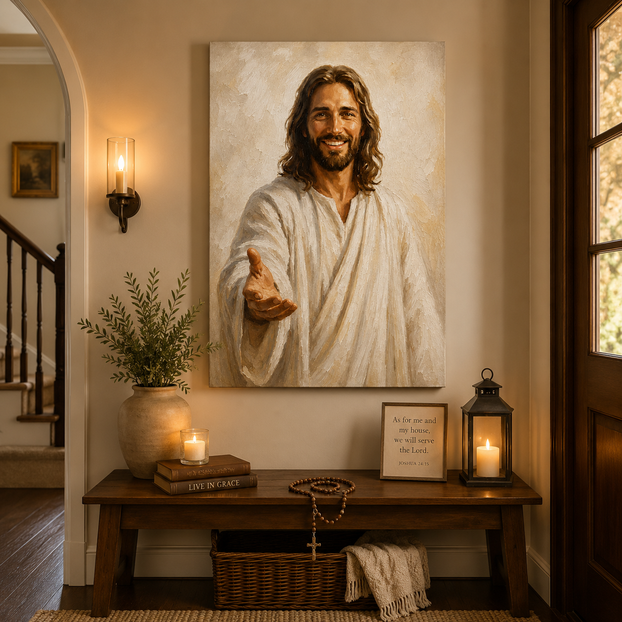 Jesus Welcoming You Canvas Print, Come to Me and Find Rest, Christian Home Decor