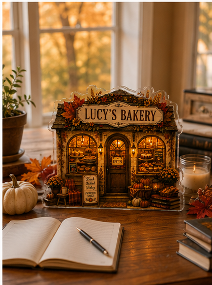 Personalized Halloween Fall Bakery Acrylic Plaque, Custom Family Bakery Sign, Cozy Autumn Home Decor