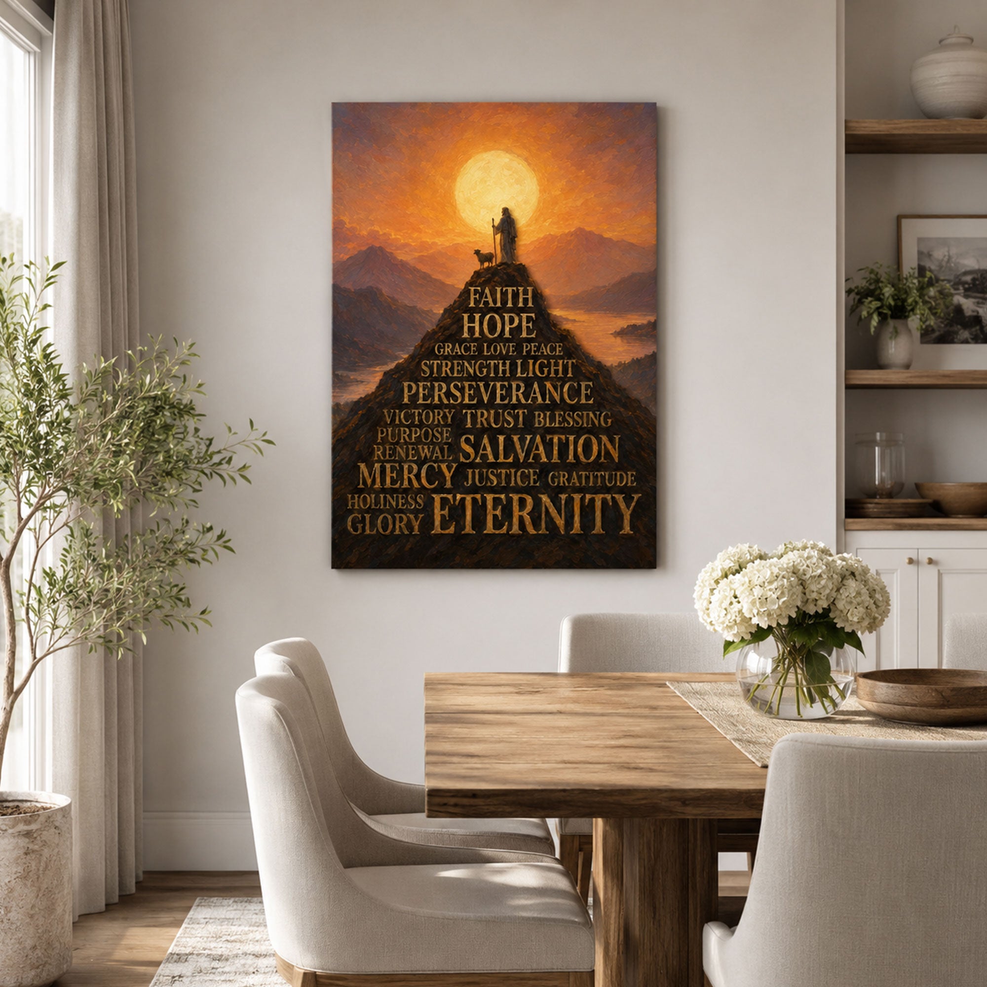 Faith Hope Love Jesus Canvas Print, Christian Inspirational Wall Decor, Salvation Faith Gift