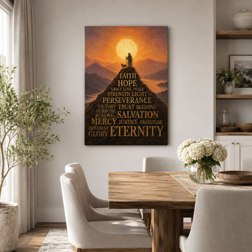 Faith Hope Love Jesus Canvas Print, Christian Inspirational Wall Decor, Salvation Faith Gift