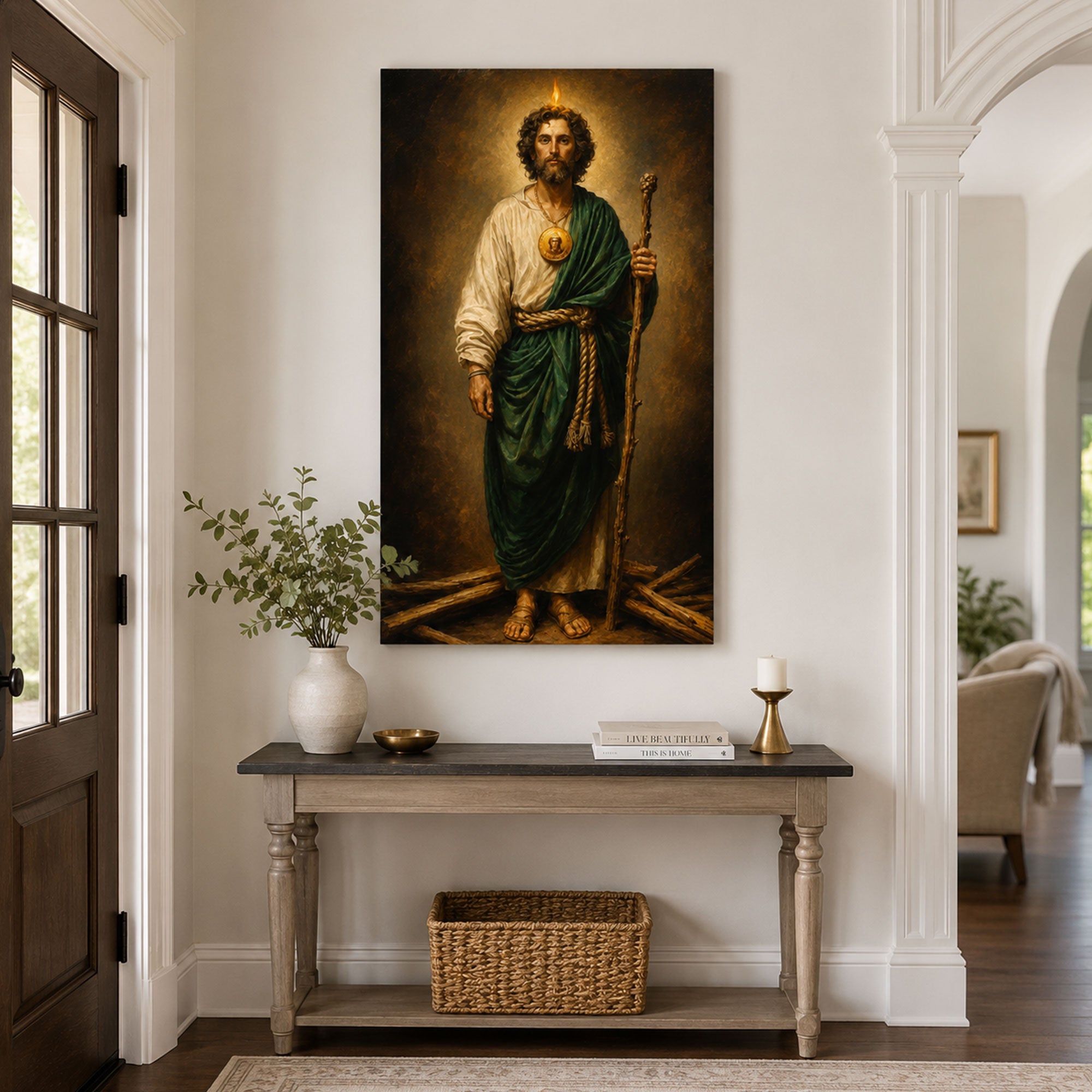 Saint Jude Thaddeus Canvas Print, Patron Saint of Hope Catholic Wall Decor, Faith Gift
