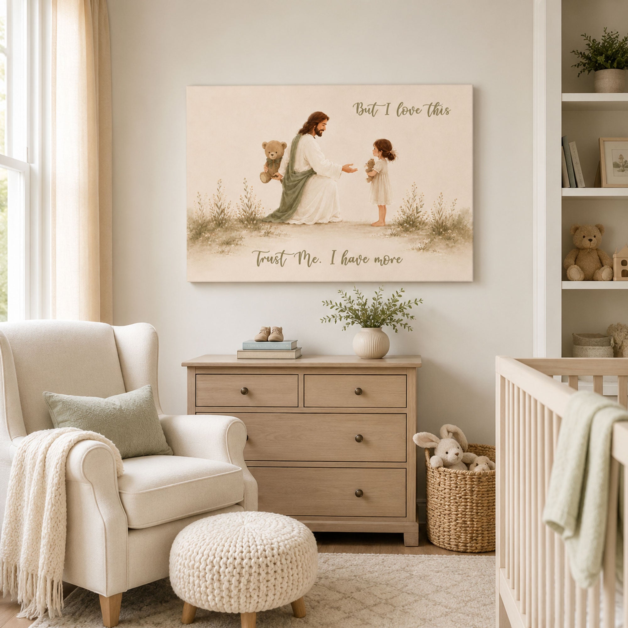 Jesus Trust Me I Have More Canvas Print, Christian Child Faith Decor