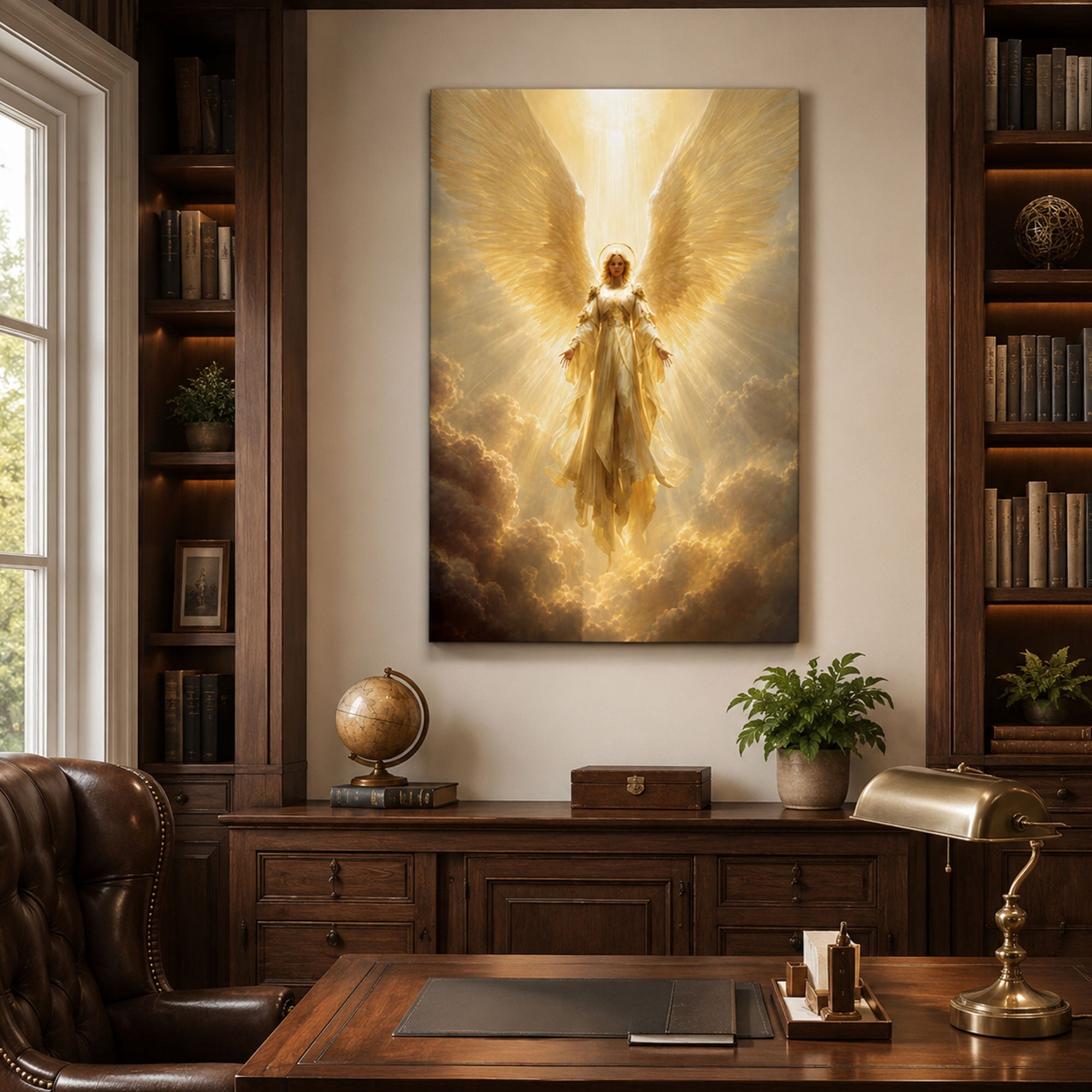 Guardian Angel Wall Art Canvas Print, Christian Angel Decor, Faith Home Gift