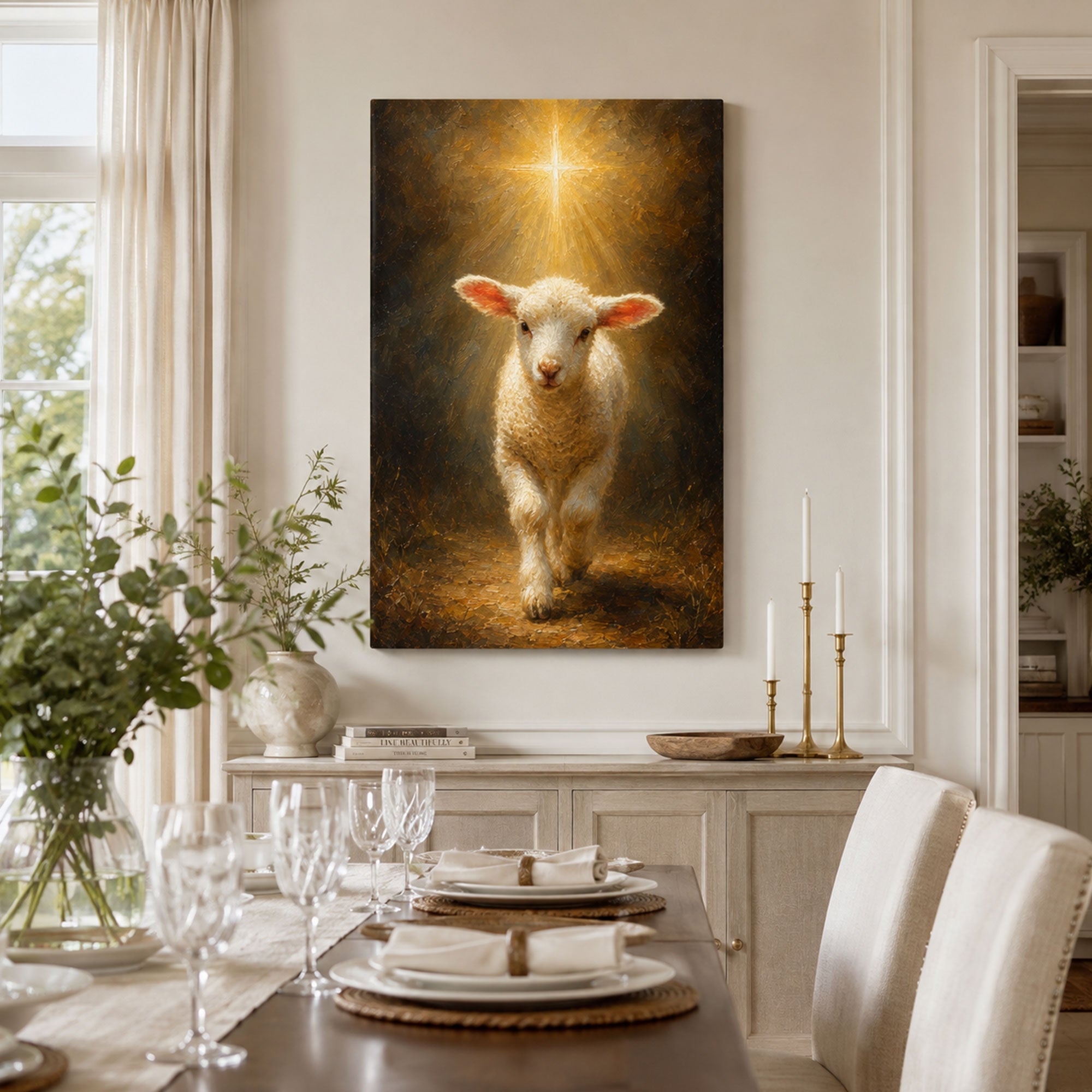 Lamb of God Canvas Print, John 1:29 Christian Wall Decor, Jesus Faith Gift