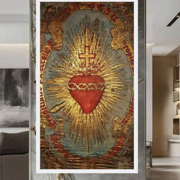 Sacred Heart of Jesus Canvas Wall Art, Catholic Religious Decor, Christian Faith Home Decoration