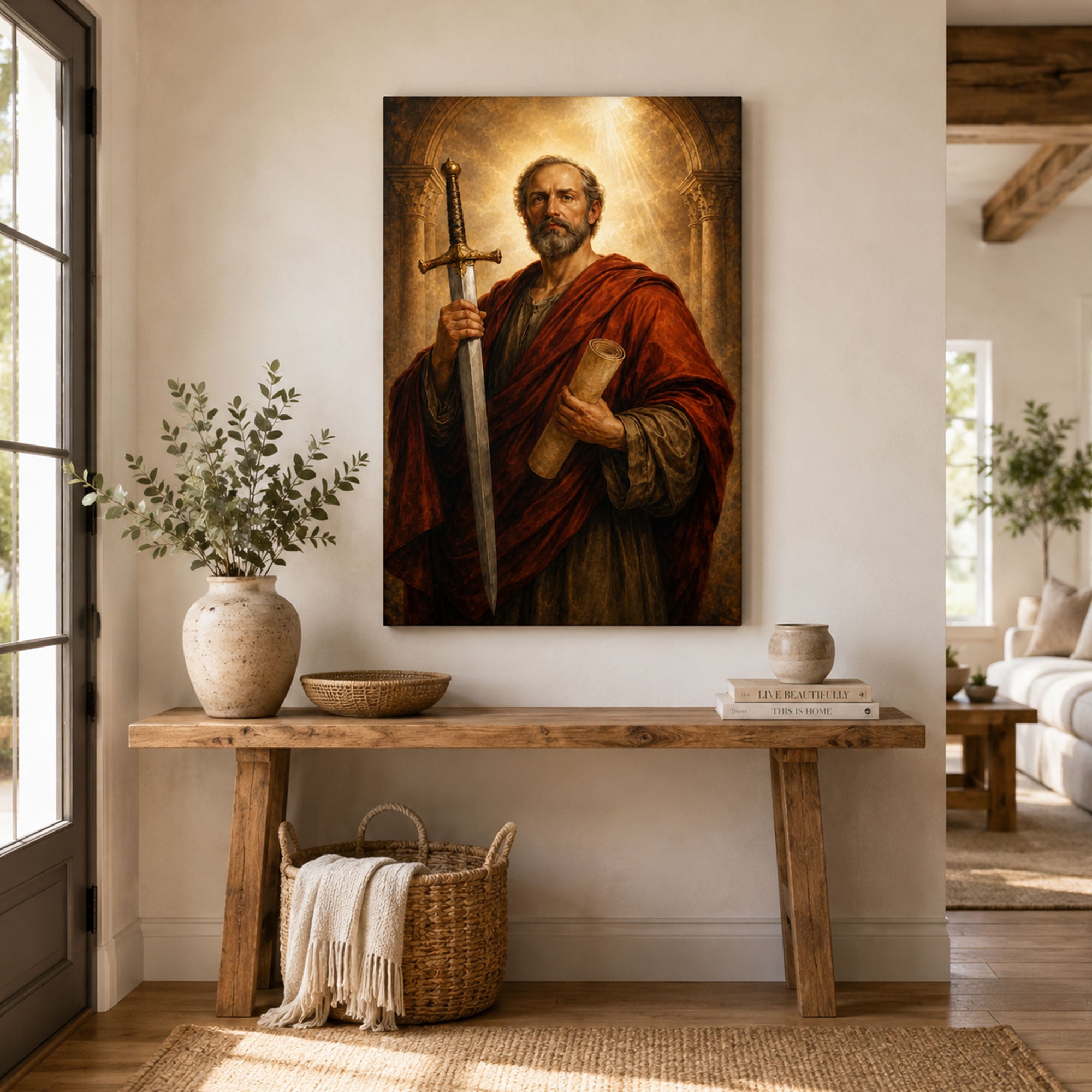 St. Paul the Apostle Canvas Print, Catholic Saint Wall Art, Faith Home Decor Gift