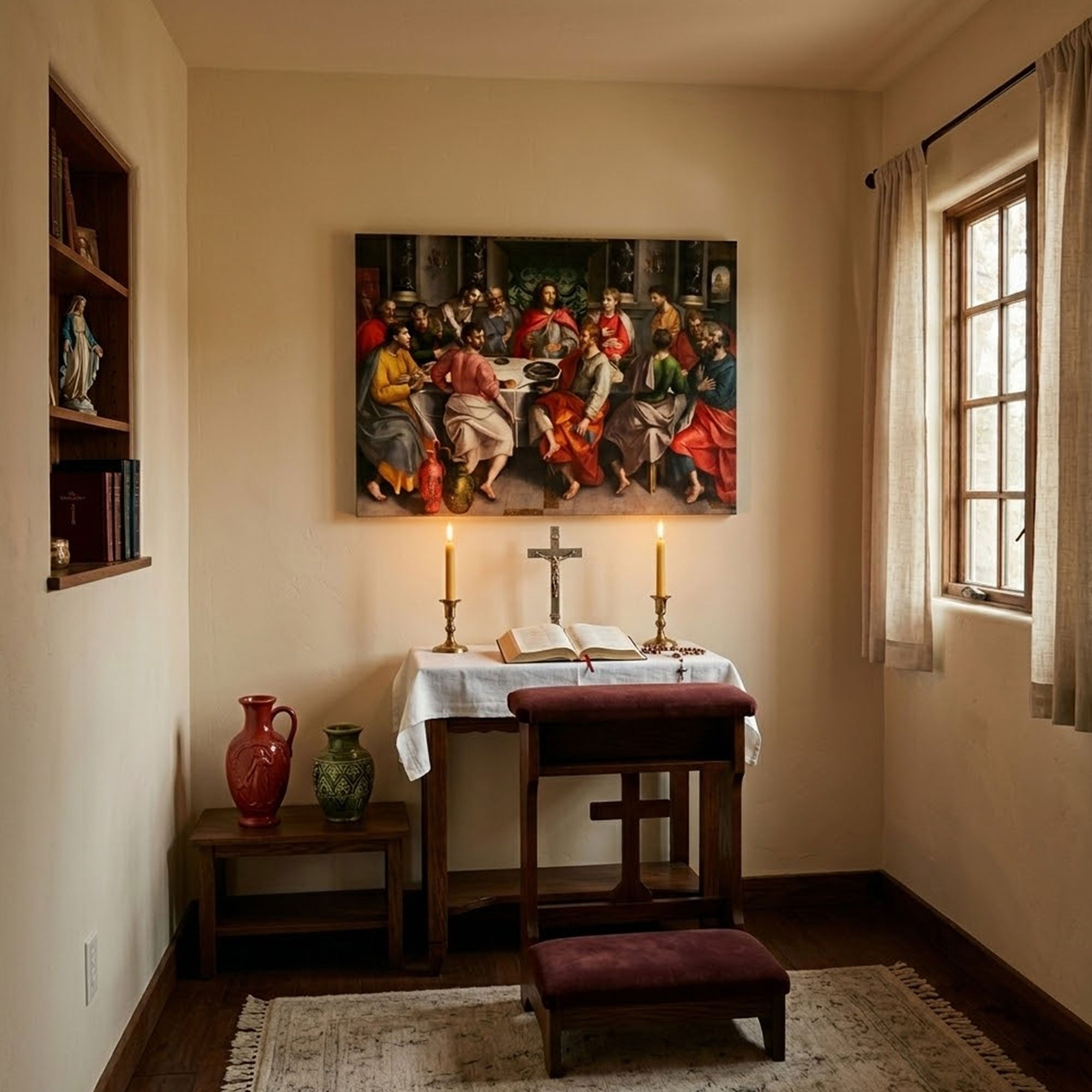 The Last Supper Canvas Print, Jesus and Twelve Disciples Wall Art, Renaissance Religious Painting, Christian Home Decor, Inspirational Faith Gift