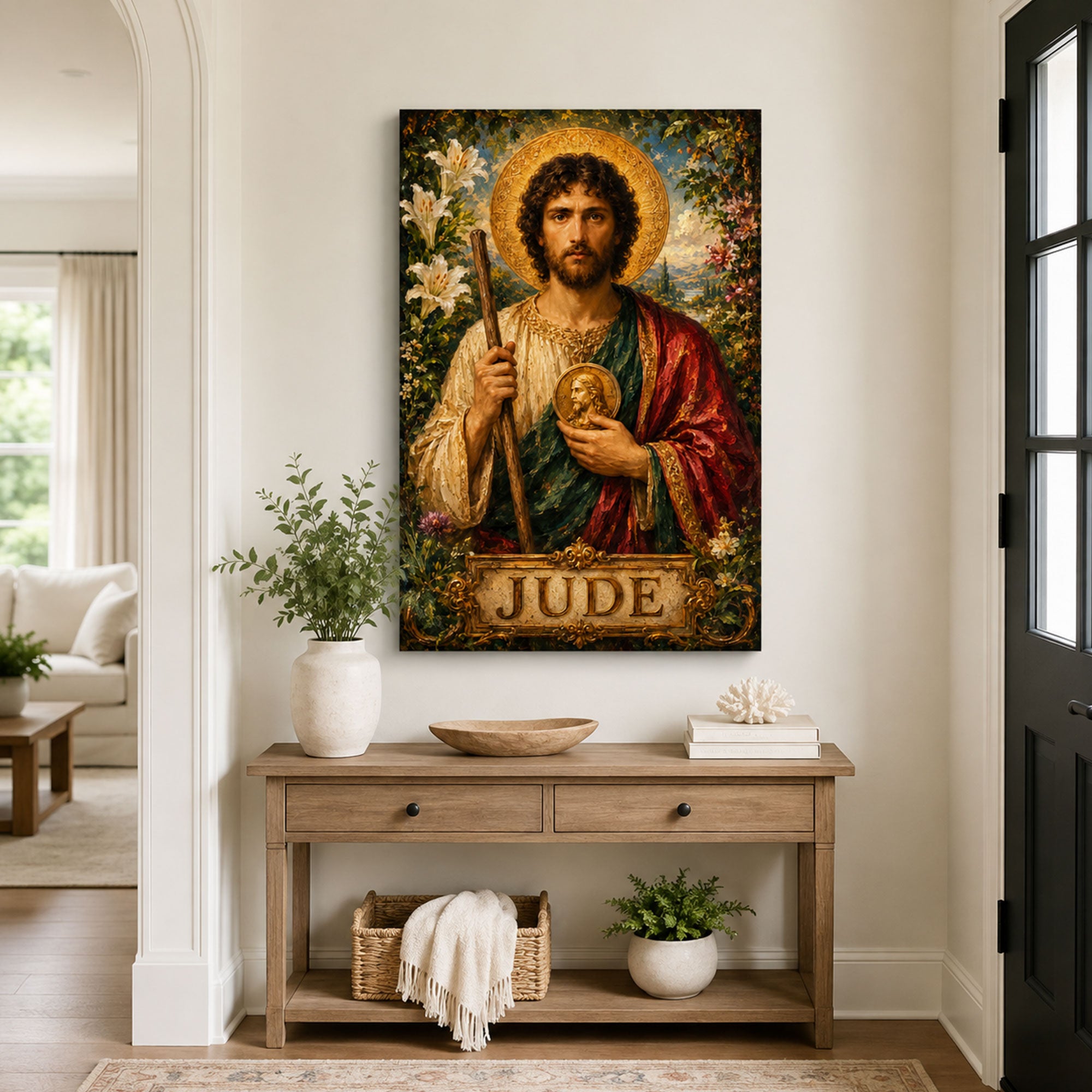 Saint Jude Thaddeus Canvas Print, Patron Saint of Hope Catholic Wall Decor, Faith Gift
