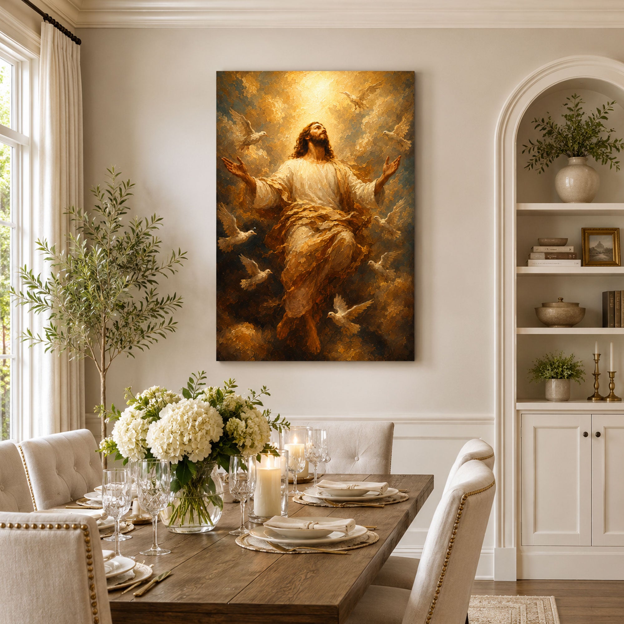 Ascension of Jesus Christ Canvas Print, Risen Lord in Heavenly Glory, Christian Wall Decor, Faith Gift