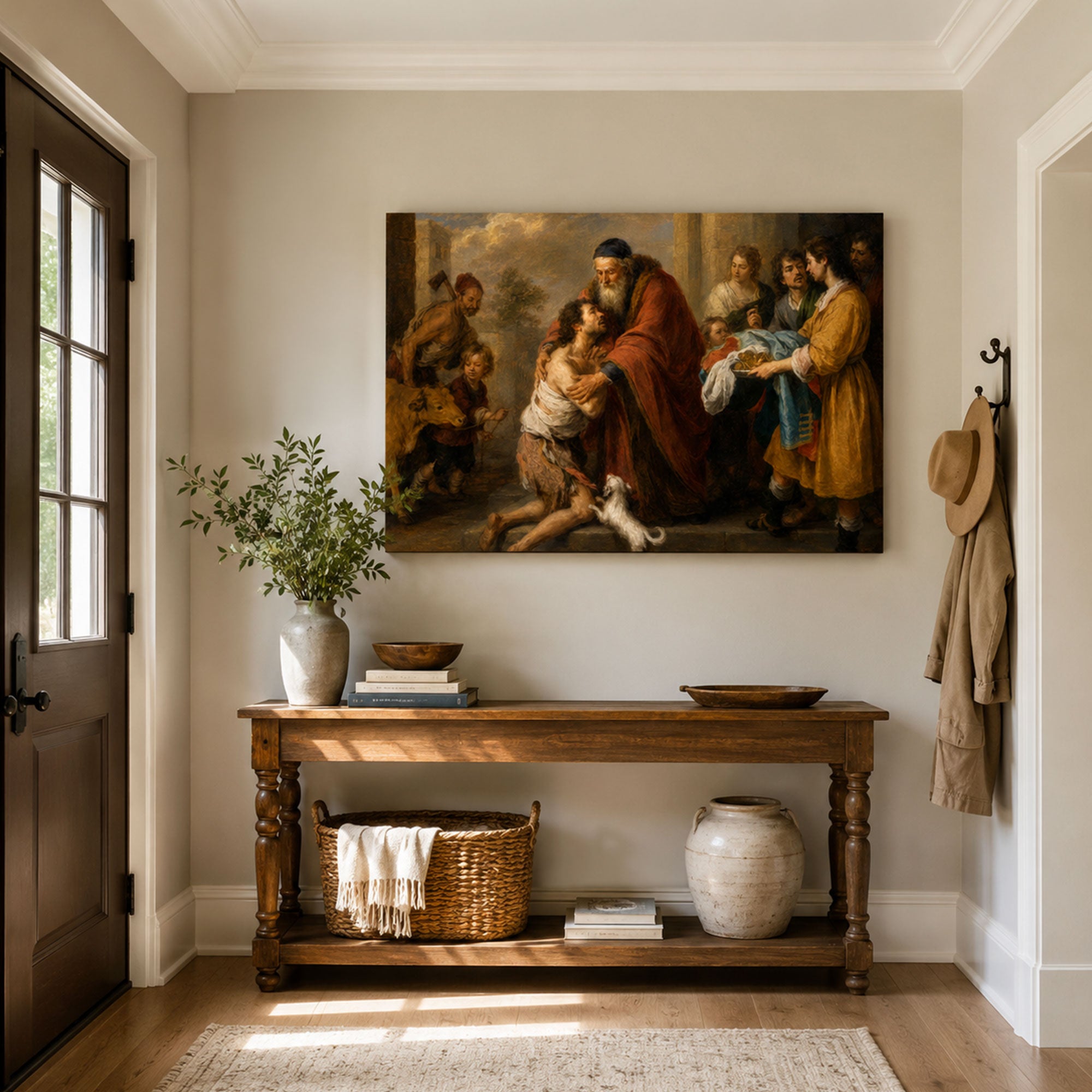 Luke 15 Prodigal Son Reunion Canvas Print, Christian Home Decor