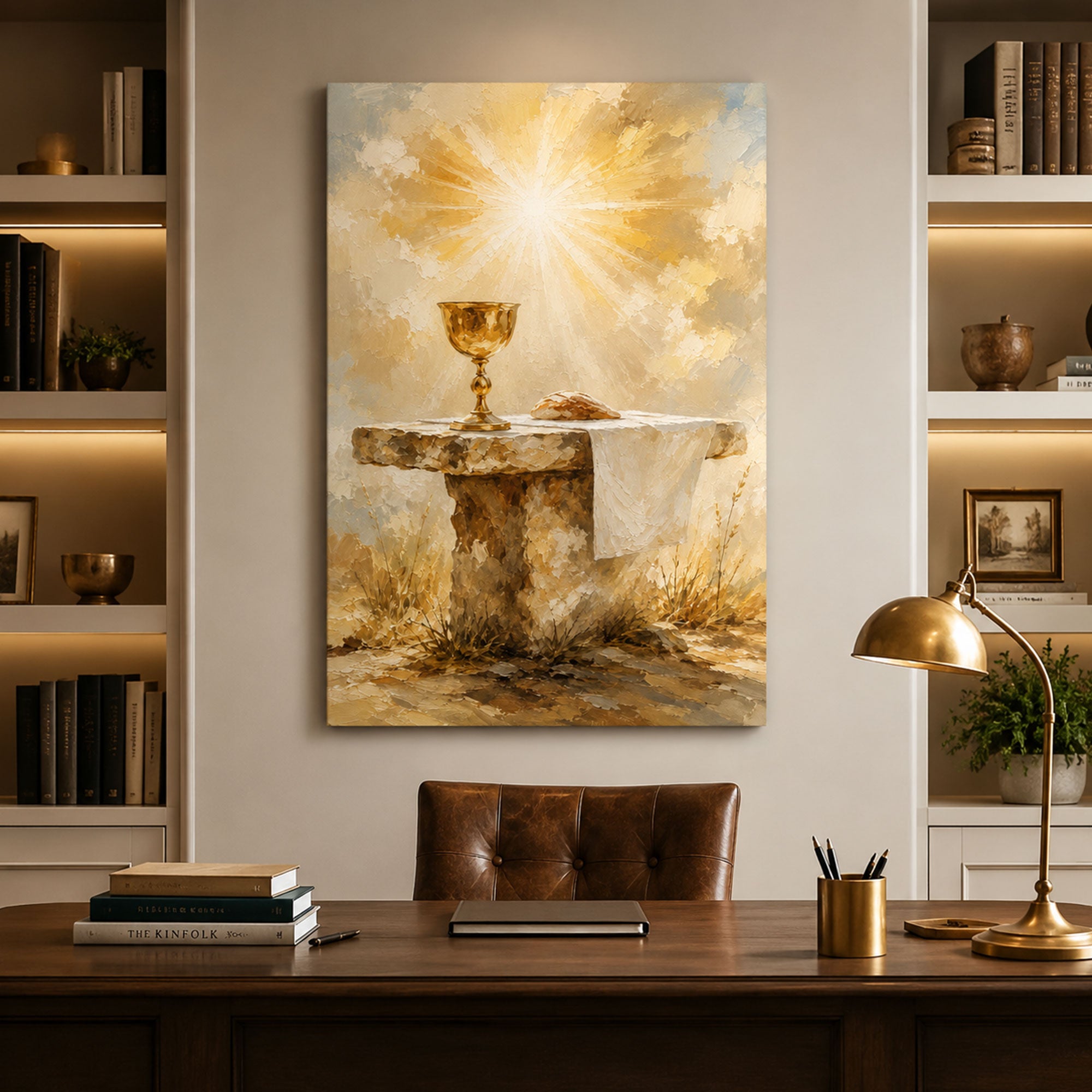 Holy Eucharist Canvas Print, Catholic Chalice Wall Art, First Communion Gift, Christian Home Decor