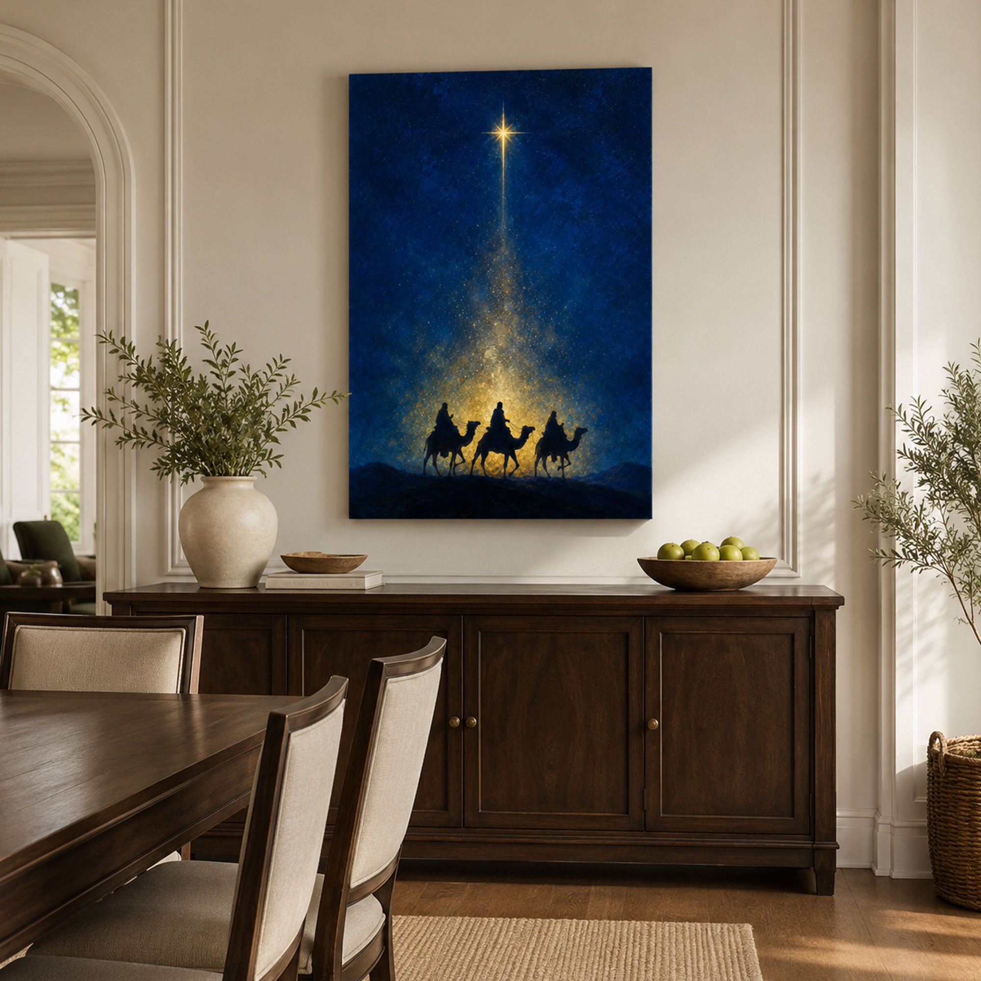 Journey of the Magi Canvas Print, Star of Bethlehem Christian Decor