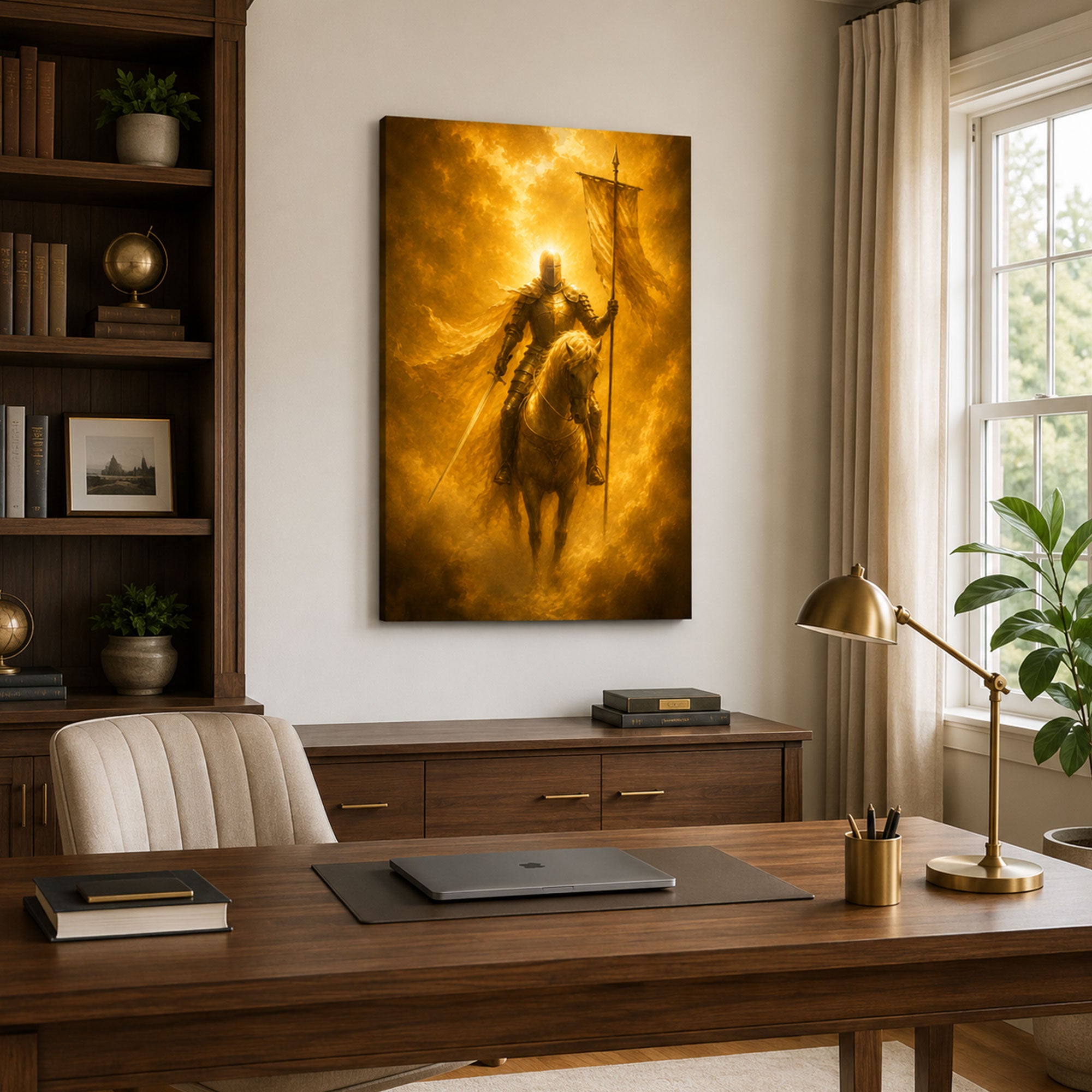 Armor of God Christian Knight Canvas Print, Ephesians 6:11 Faith Wall Decor, Warrior of God Gift