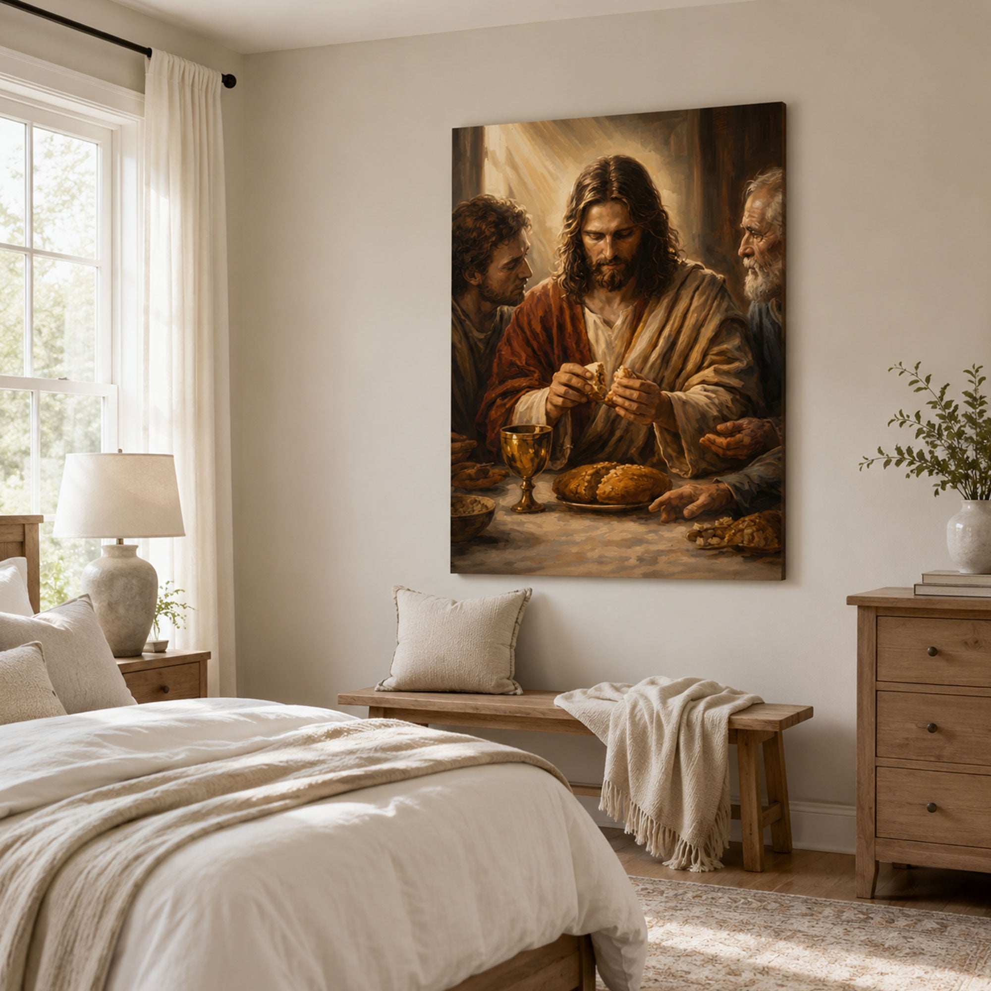 The Last Supper Canvas Print Jesus and Apostles Christian Wall Decor Religious Faith Home Art