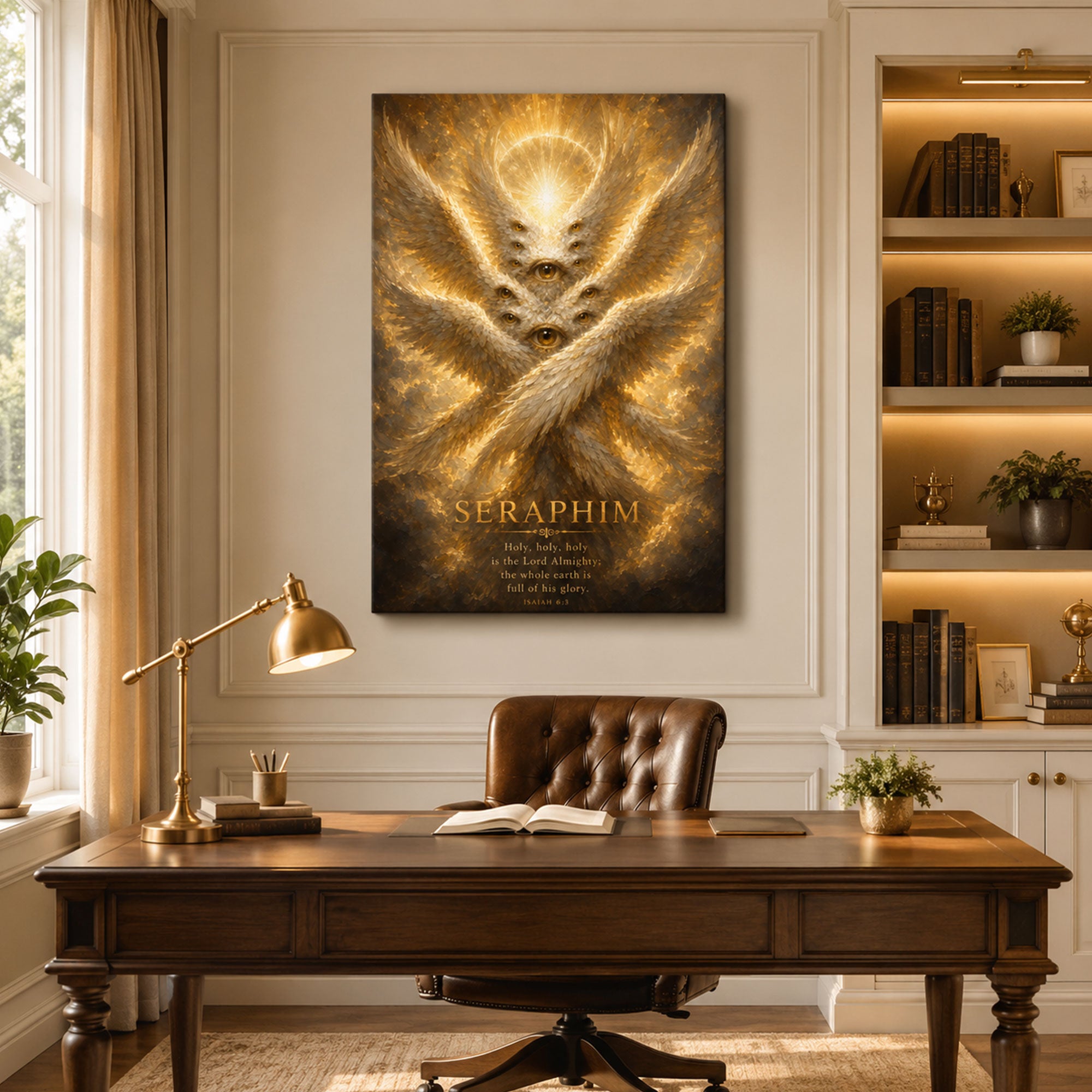 Biblical Seraphim Angel Canvas Print, Isaiah 6:3 Christian Decor