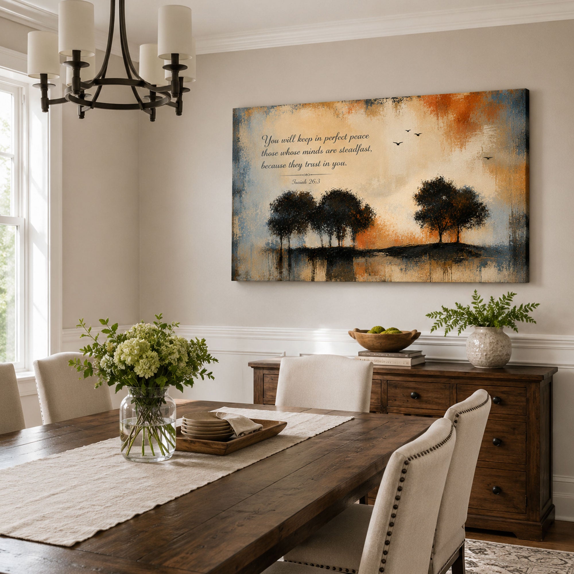 Isaiah 26:3 Perfect Peace Canvas Print, Christian Home Decor