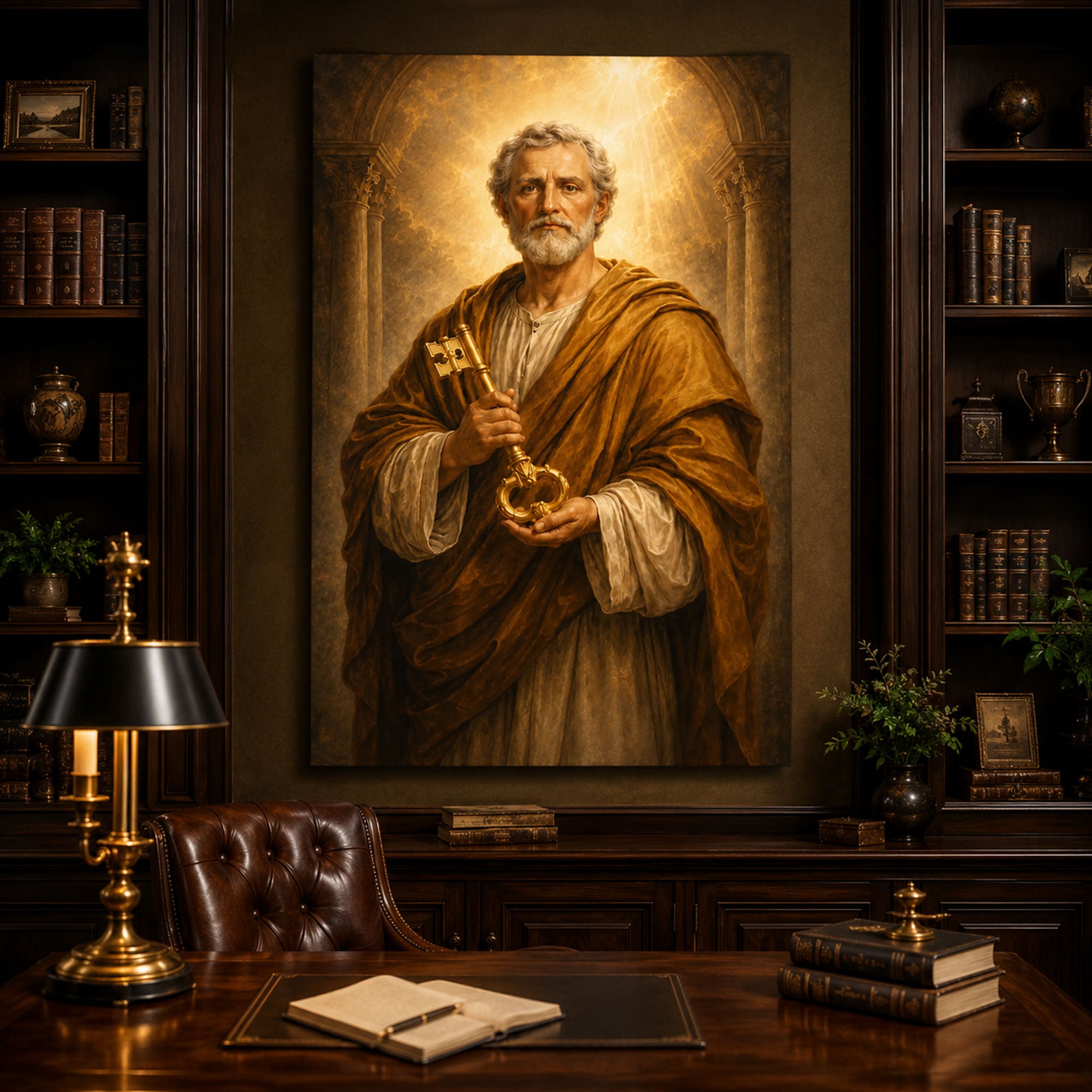 St. Peter the Apostle Canvas Print, Keys to Heaven Catholic Wall Art, Faith Home Decor Gift