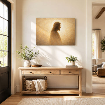 Jesus in Divine Light Canvas Print, Light of the World Christian Wall Decor, Faith Gift