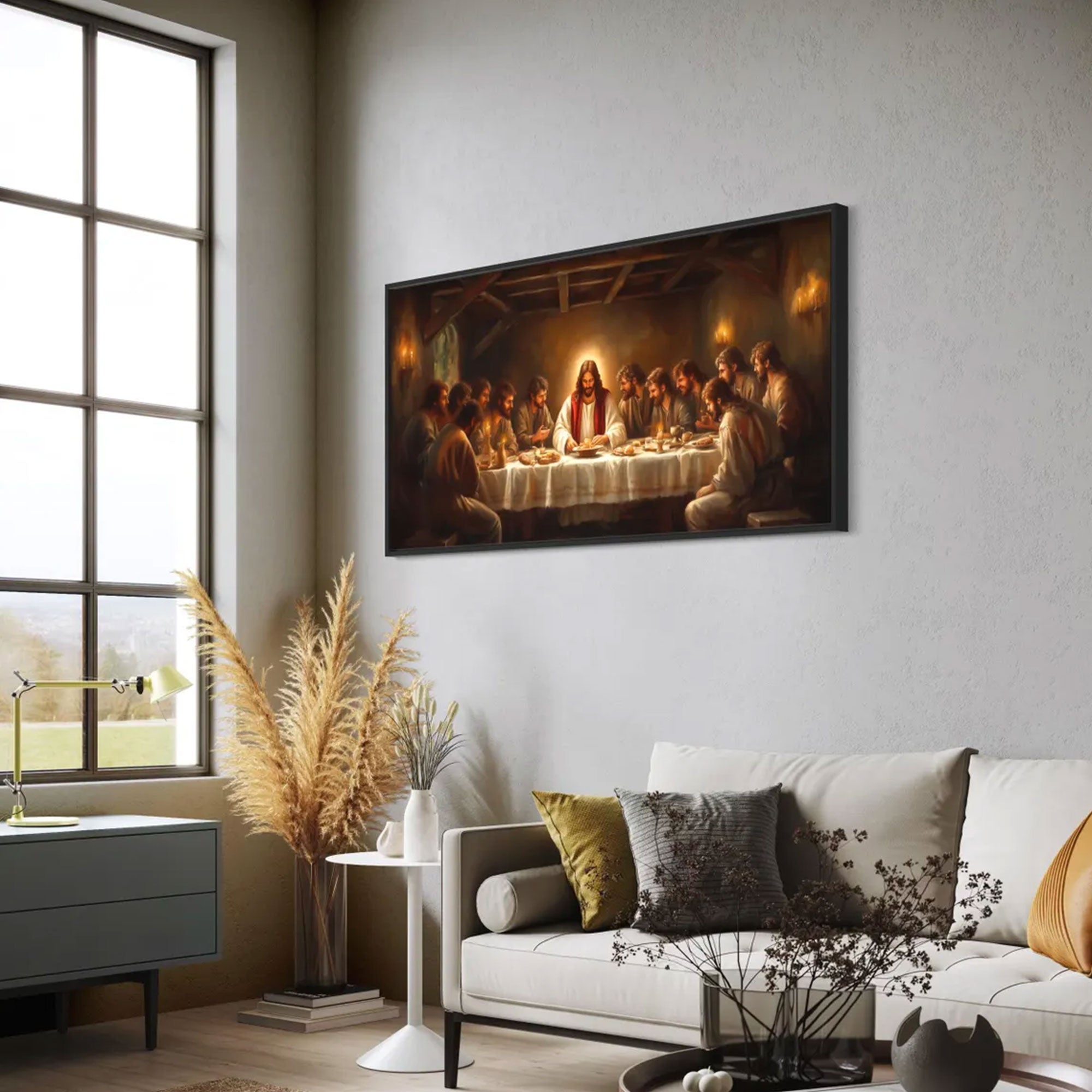The Last Supper Canvas Print, Jesus and His Twelve Disciples Wall Art, Classical Biblical Painting, Christian Religious Church Home Decor, Faith Gift