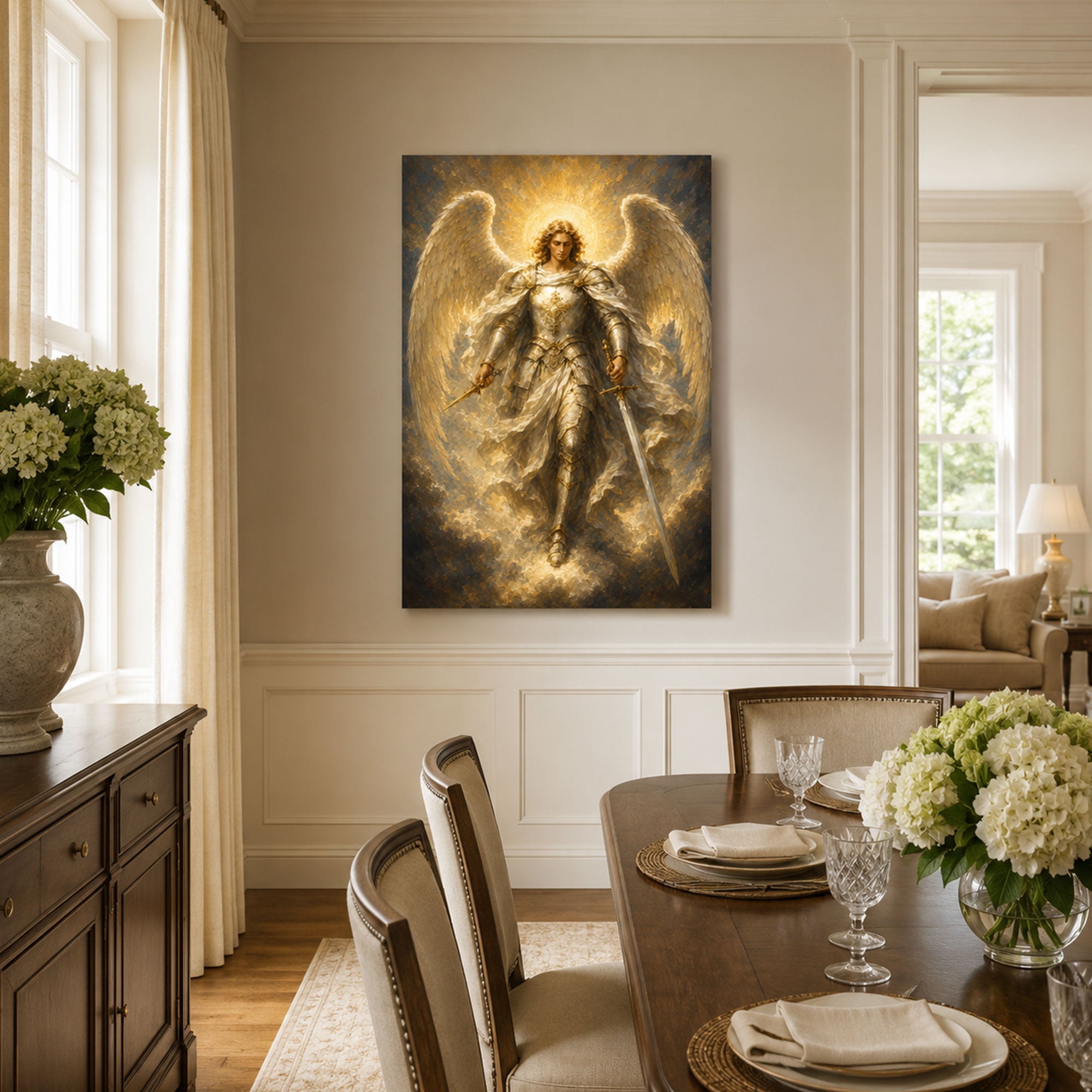Saint Michael Archangel Canvas Print, Catholic Home Decor