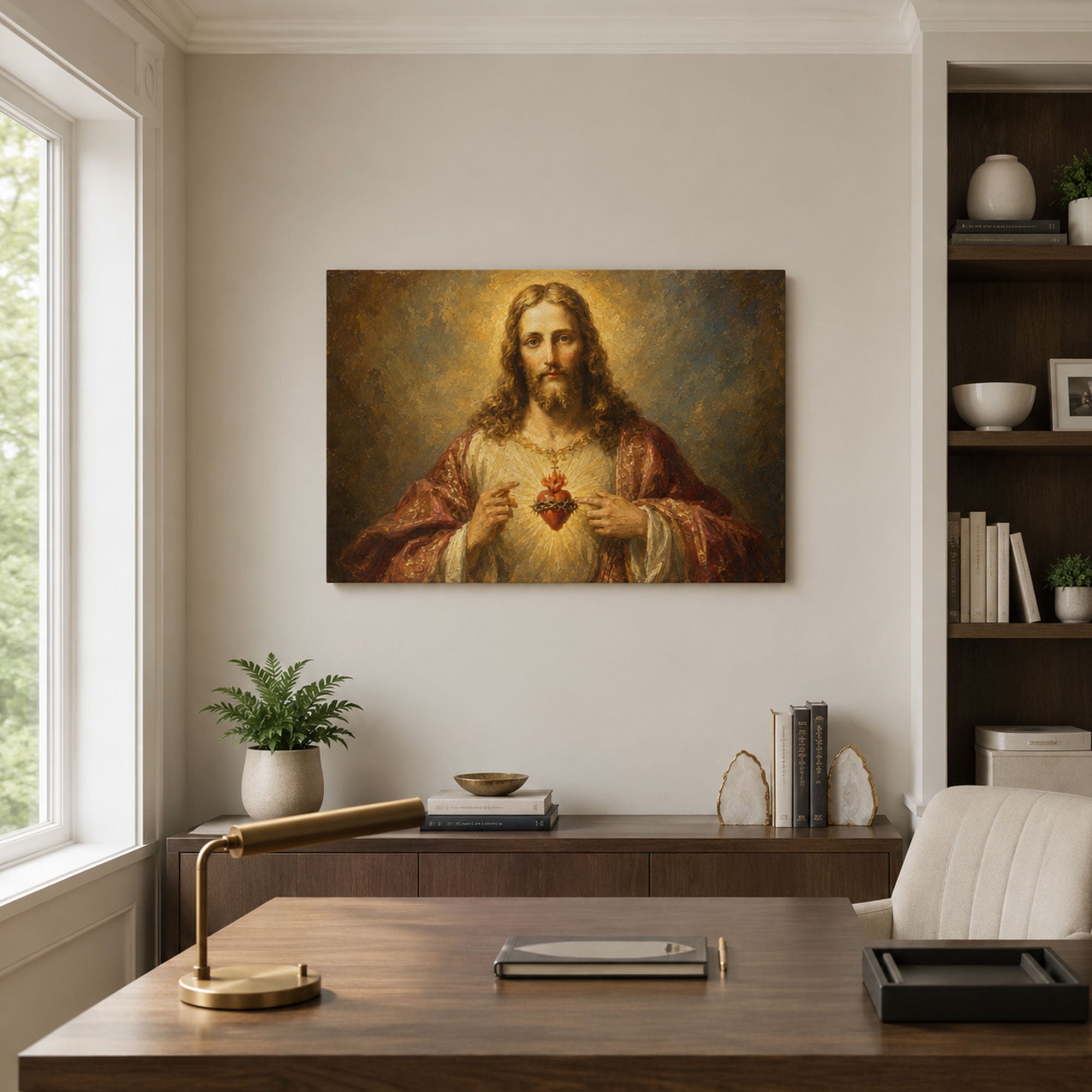 Sacred Heart of Jesus Canvas Print, Catholic Christian Wall Decor, Divine Love Faith Gift