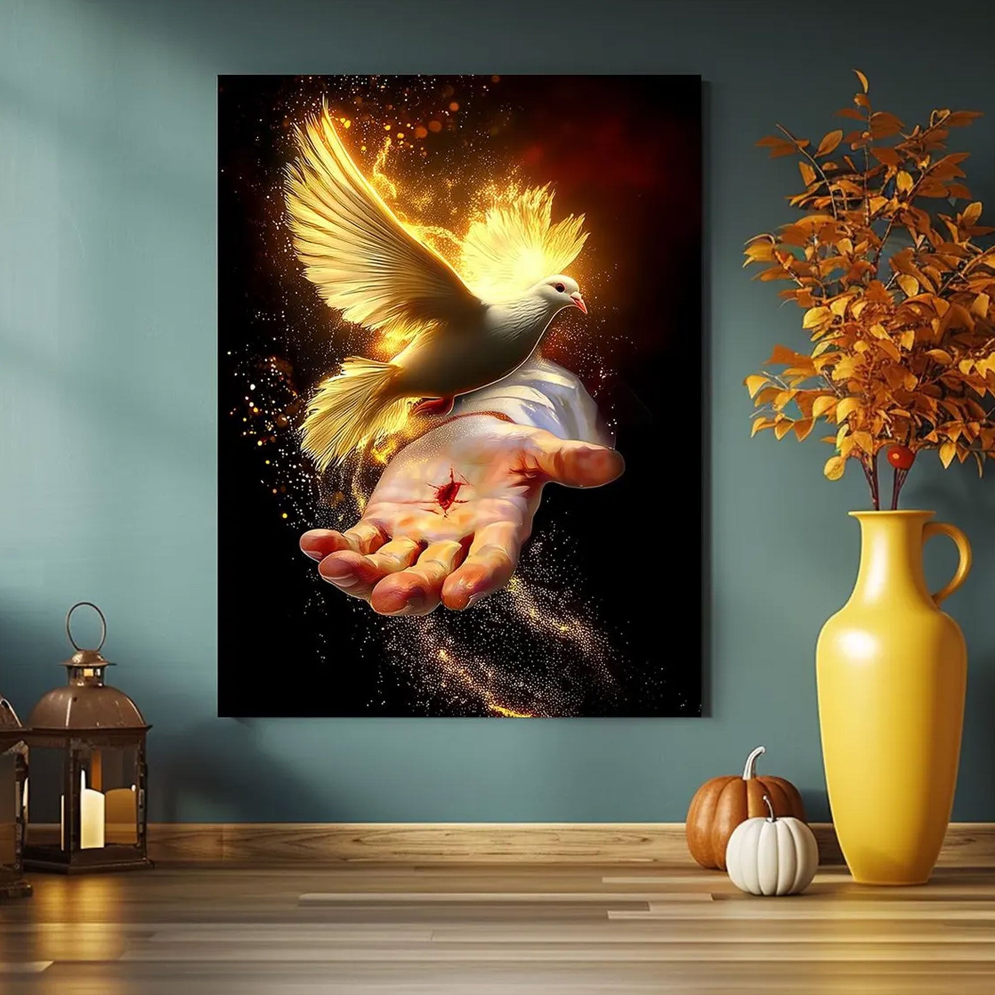 Holy Spirit Dove Canvas Print, Christian Faith Wall Art, Symbol of Healing and Divine Presence, Jesus Sacrifice Inspired Decor, Inspirational Spiritual Gift
