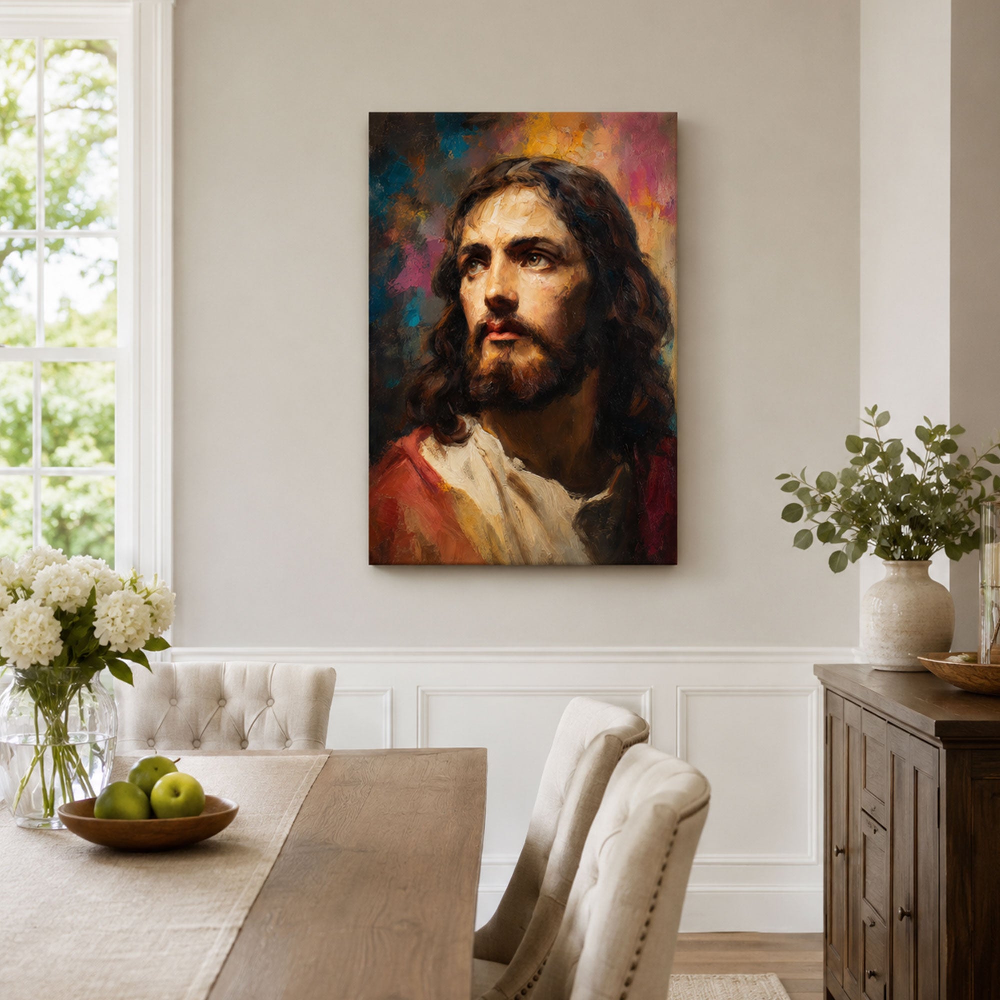 Jesus Christ Portrait Canvas Print, Christian Home Decor