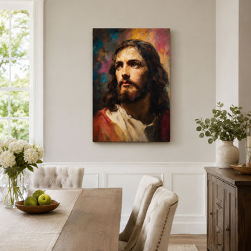 Jesus Christ Portrait Canvas Print, Christian Home Decor