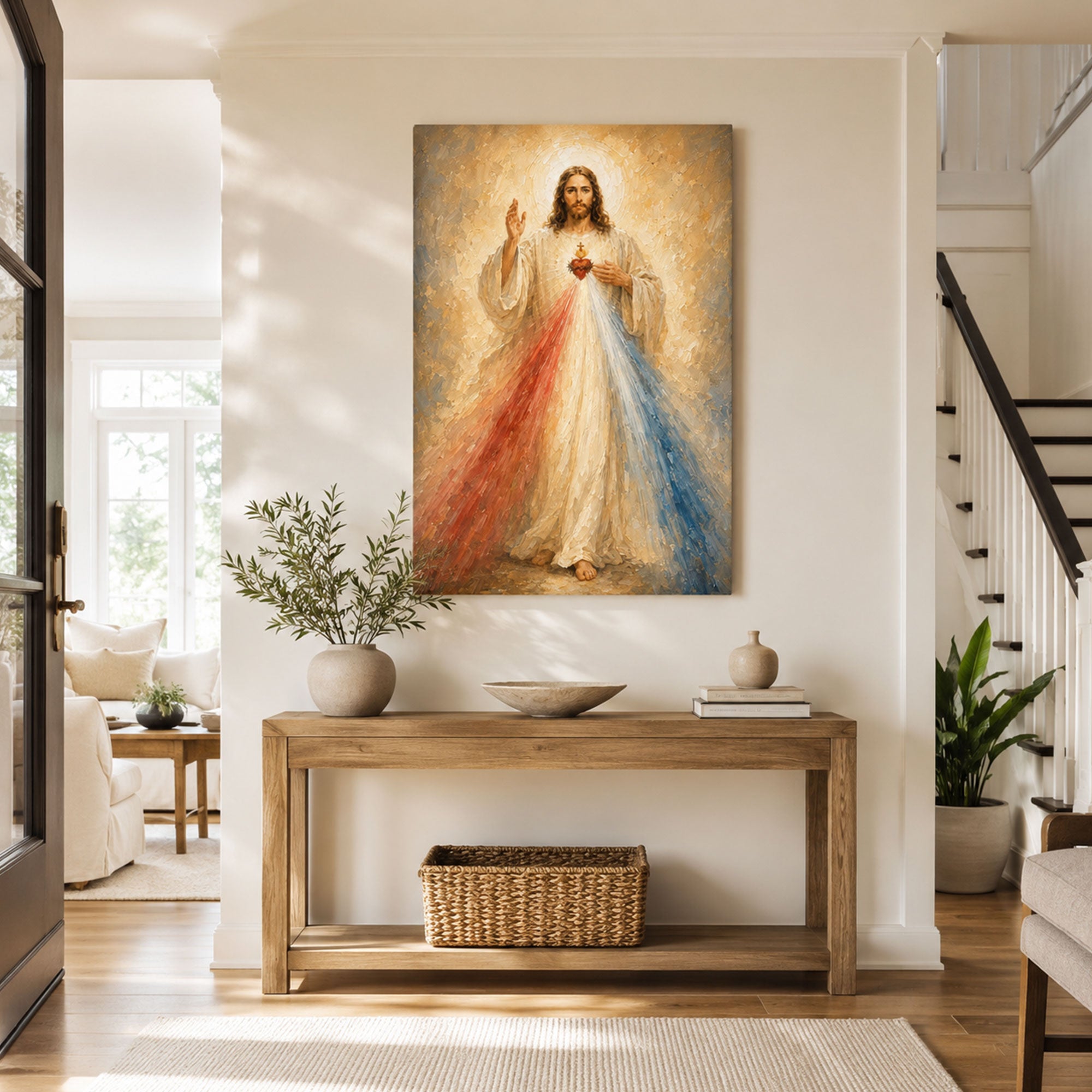 Divine Mercy Jesus Canvas Print, Jesus I Trust in You Catholic Wall Decor, Faith Gift