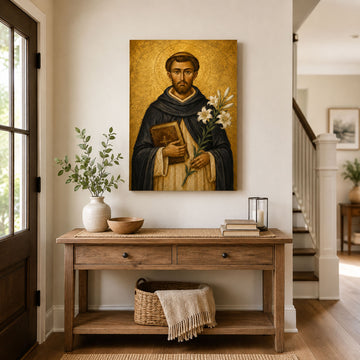 Saint Dominic de Guzman Canvas Print, Catholic Wall Decor, Dominican Faith Gift