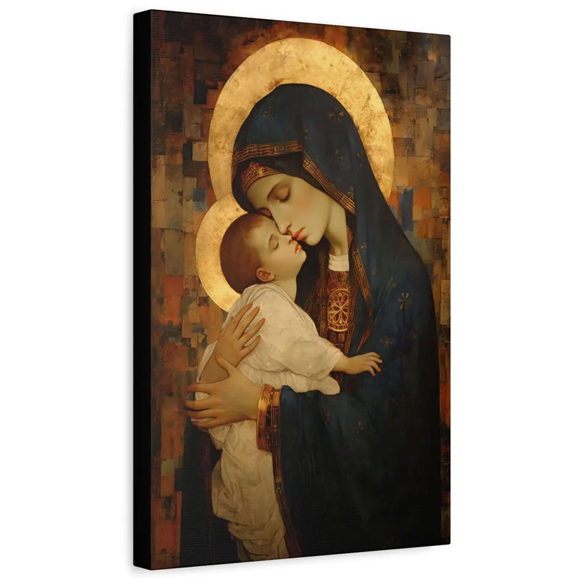 Mother of Mercy Canvas Wall Art, Virgin Mary and Christ Child, Catholic Religious Home Decor