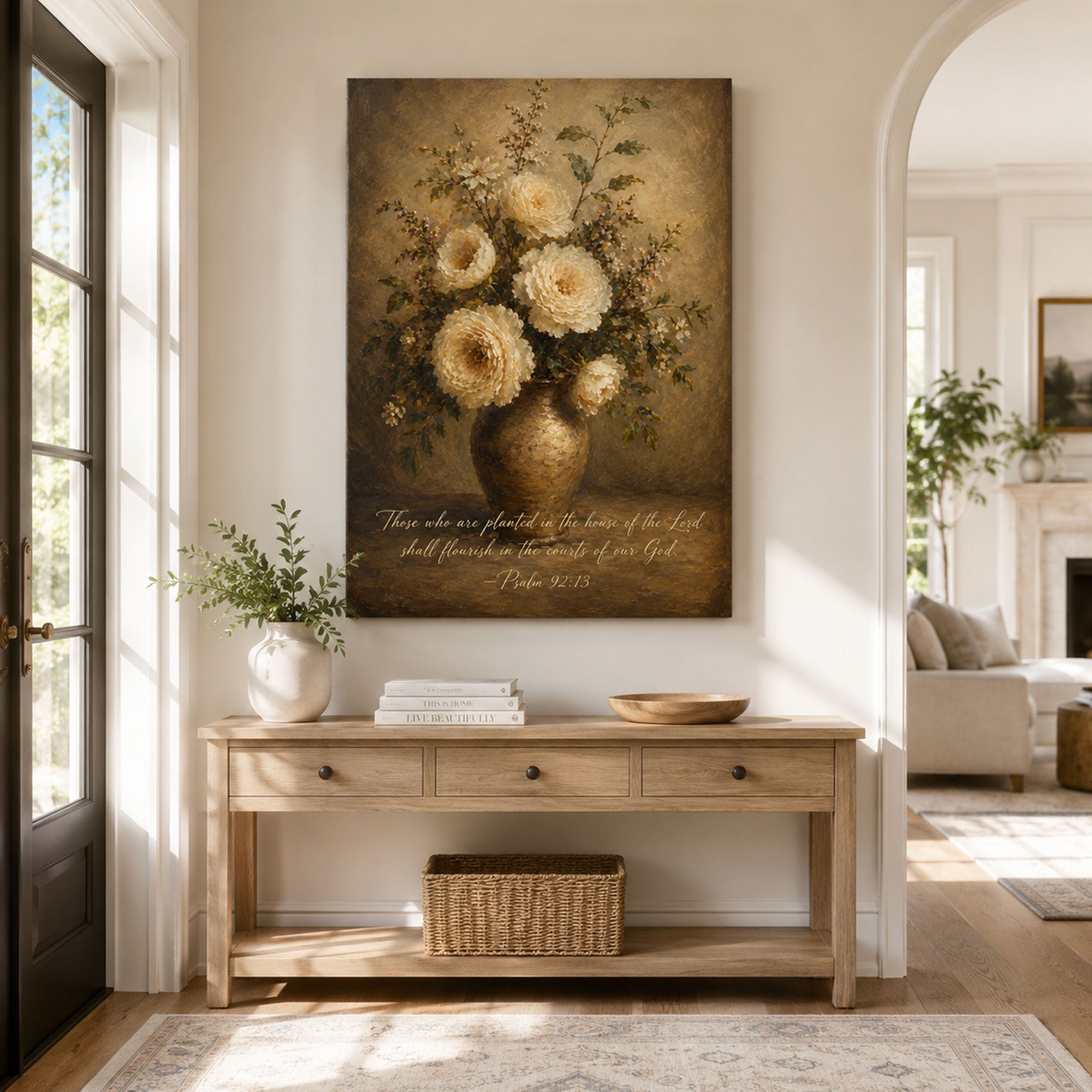 Psalm 92:13 Canvas Print, Those Who Are Planted Shall Flourish Christian Wall Decor, Faith Gift