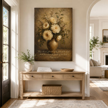 Psalm 92:13 Canvas Print, Those Who Are Planted Shall Flourish Christian Wall Decor, Faith Gift