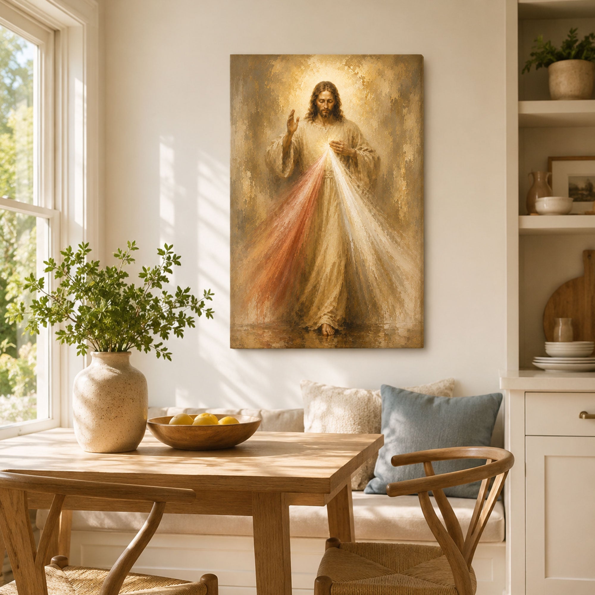 Divine Mercy Jesus Canvas Print, Jesus I Trust in You Catholic Wall Decor, Christian Faith Gift