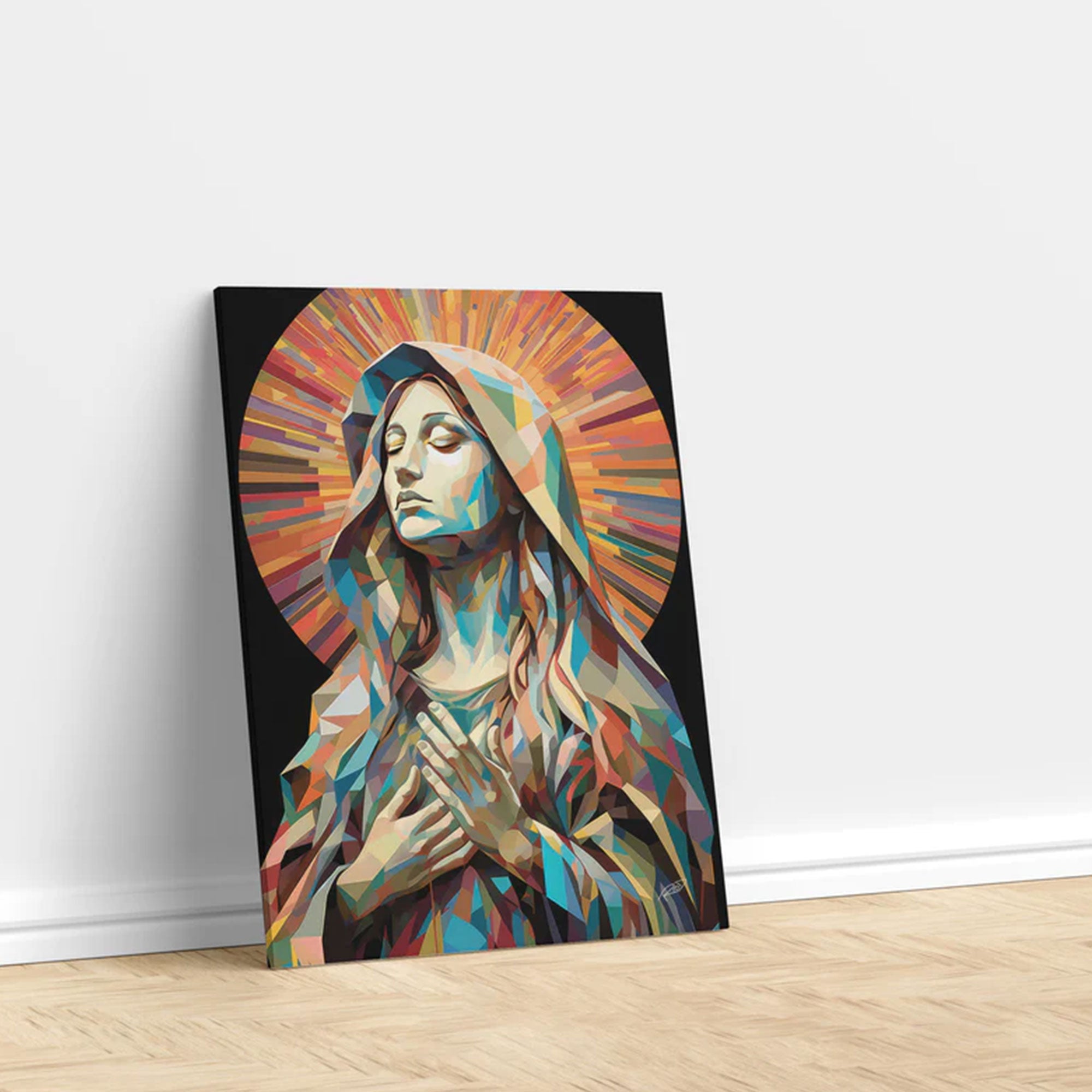 Mother Mary Canvas Print, Sacred Virgin Mary Wall Art, Catholic Blessed Mother Decor, Inspirational Faith Gift