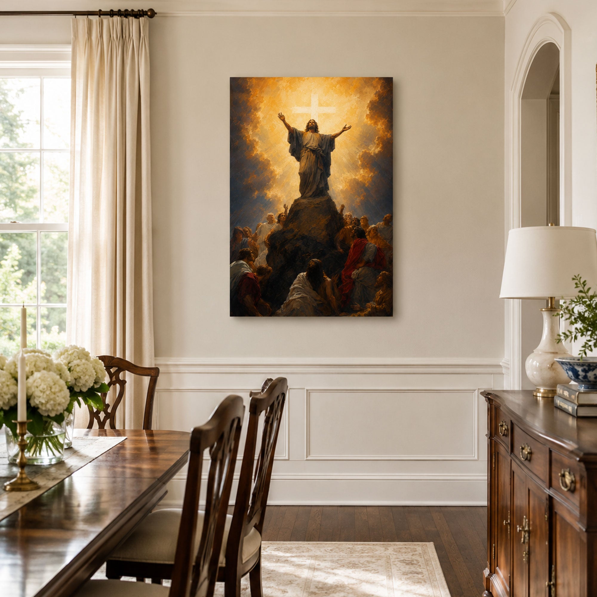 Jesus in Divine Glory Canvas Print, Christian Home Decor