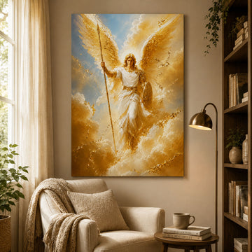 Saint Michael Archangel Canvas Print, Heavenly Warrior Catholic Wall Art, Guardian Faith Home Decor
