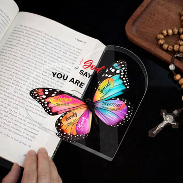 Personalized God Says You Are Acrylic Plaque, Butterfly Christian Gift for Women, Inspirational Faith Decor, Custom Name Religious Keepsake