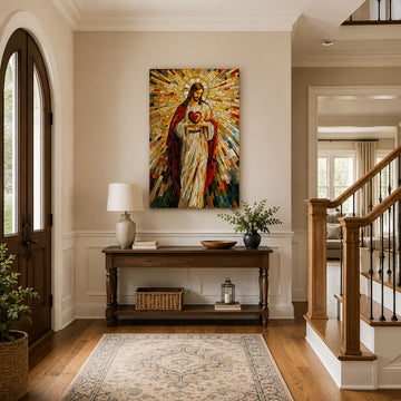 Sacred Heart Jesus Canvas Print, Christian Faith Wall Art, Religious Home Decor Gift