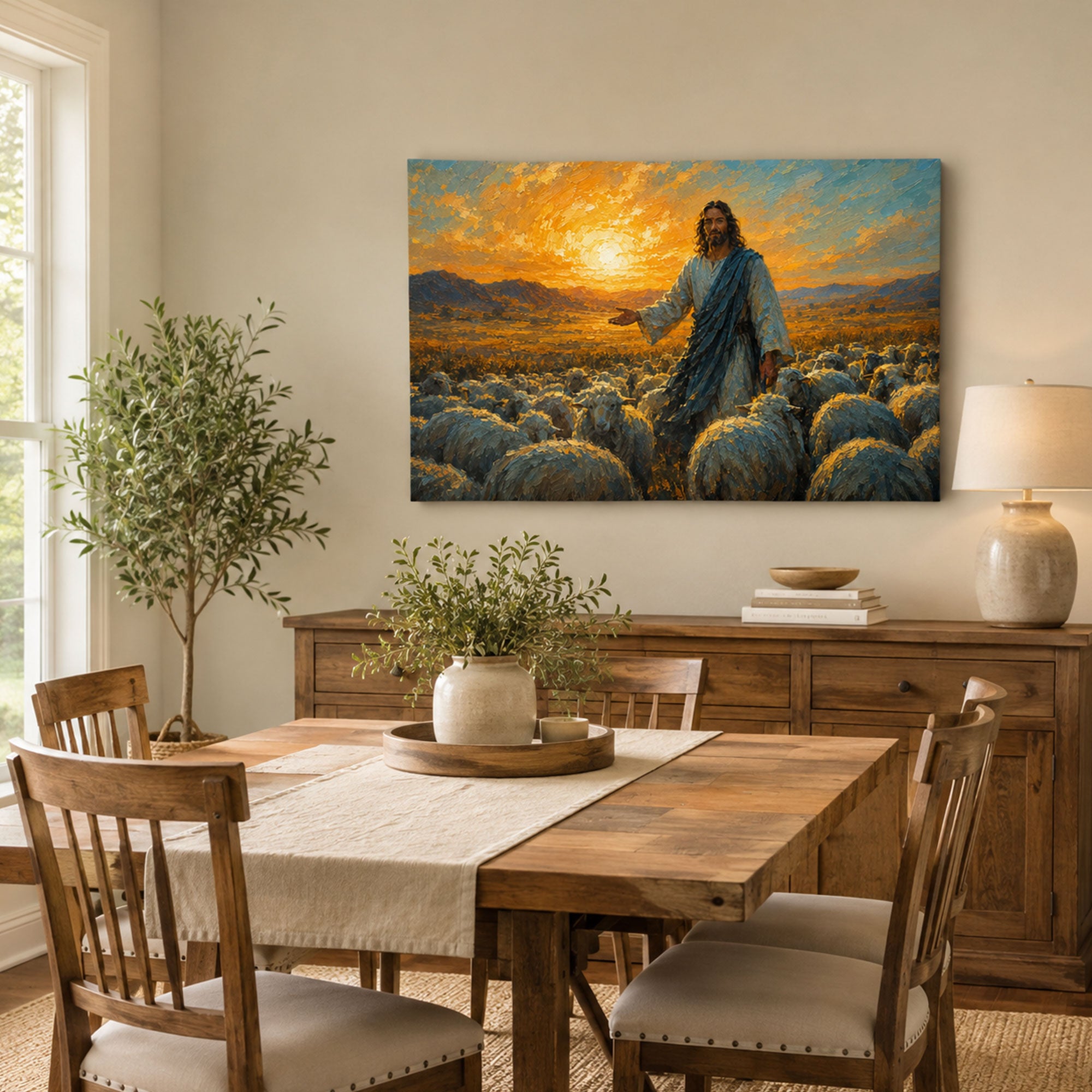 Jesus the Good Shepherd Canvas Print, John 10:11 Christian Wall Decor, Faith Gift