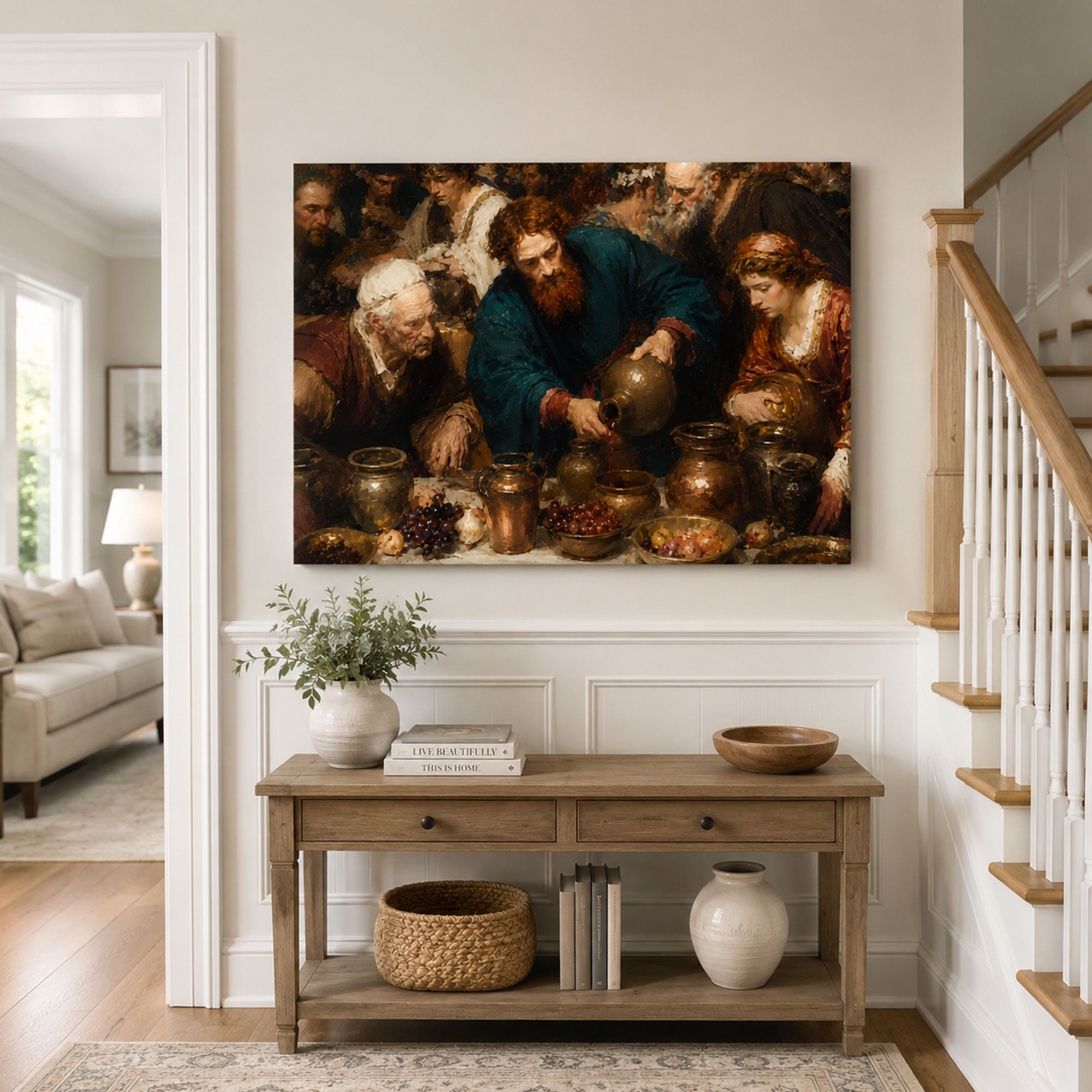 Wedding at Cana Miracle Canvas Print, Christian Home Decor