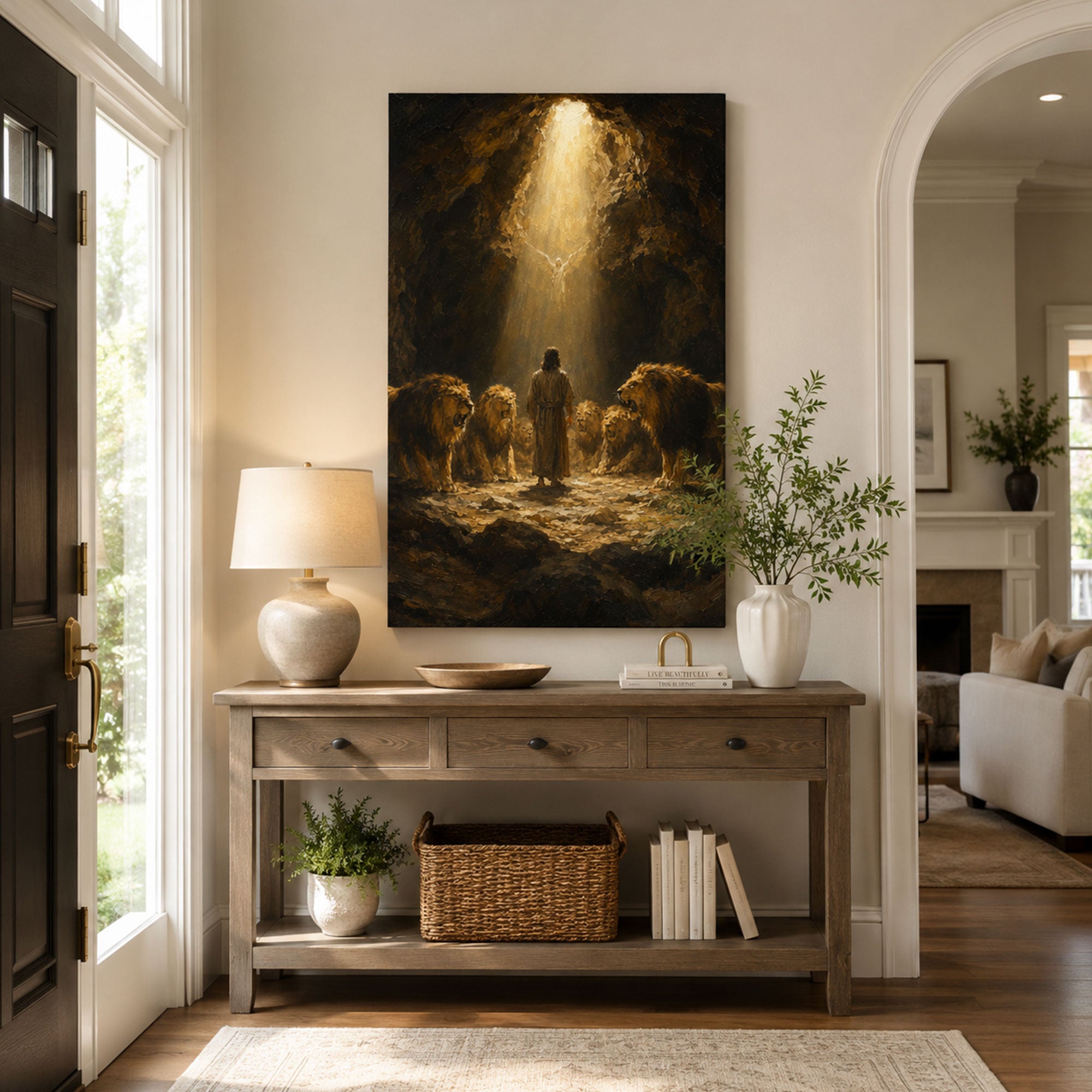 Daniel in the Lions’ Den Canvas Print, Christian Home Decor