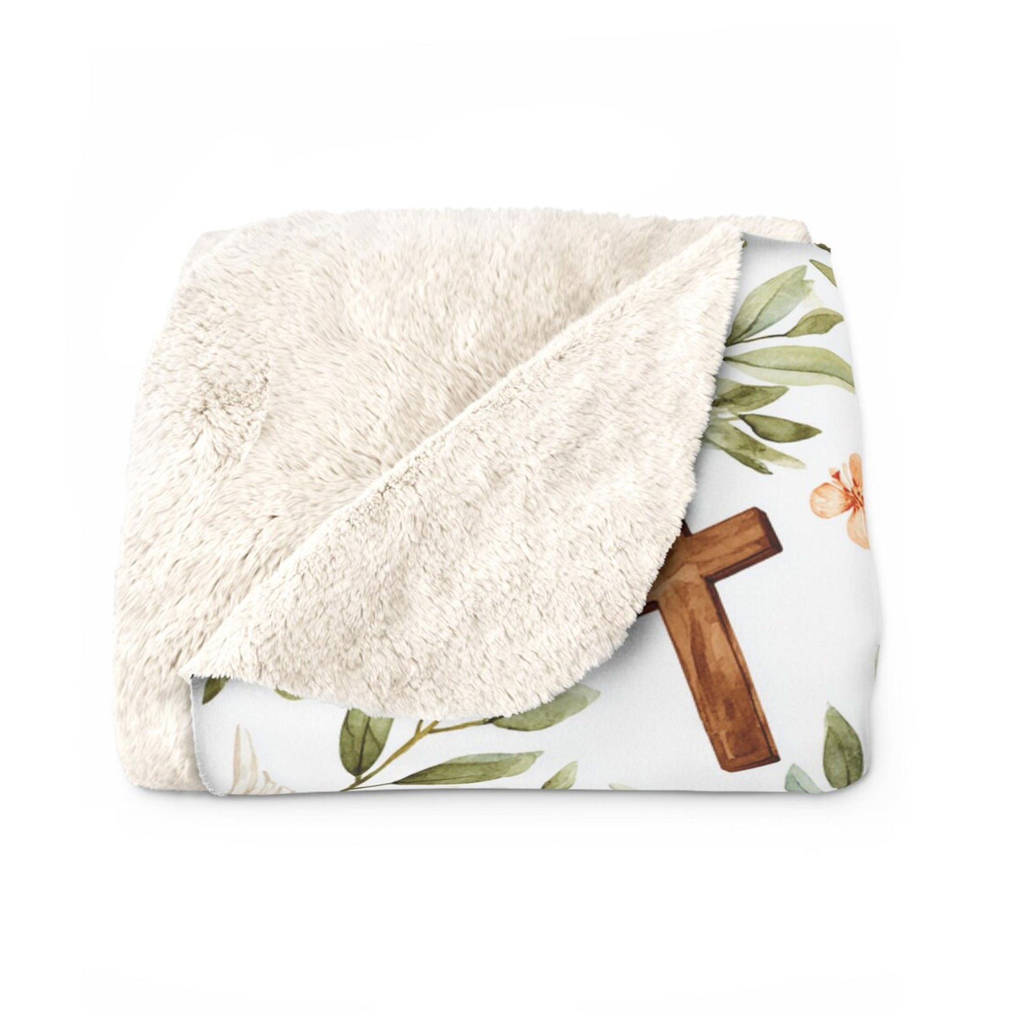 Bless Our Home Christian Fleece Blanket, Dove and Cross Religious Throw, Faith Gift, Christian Home Decor
