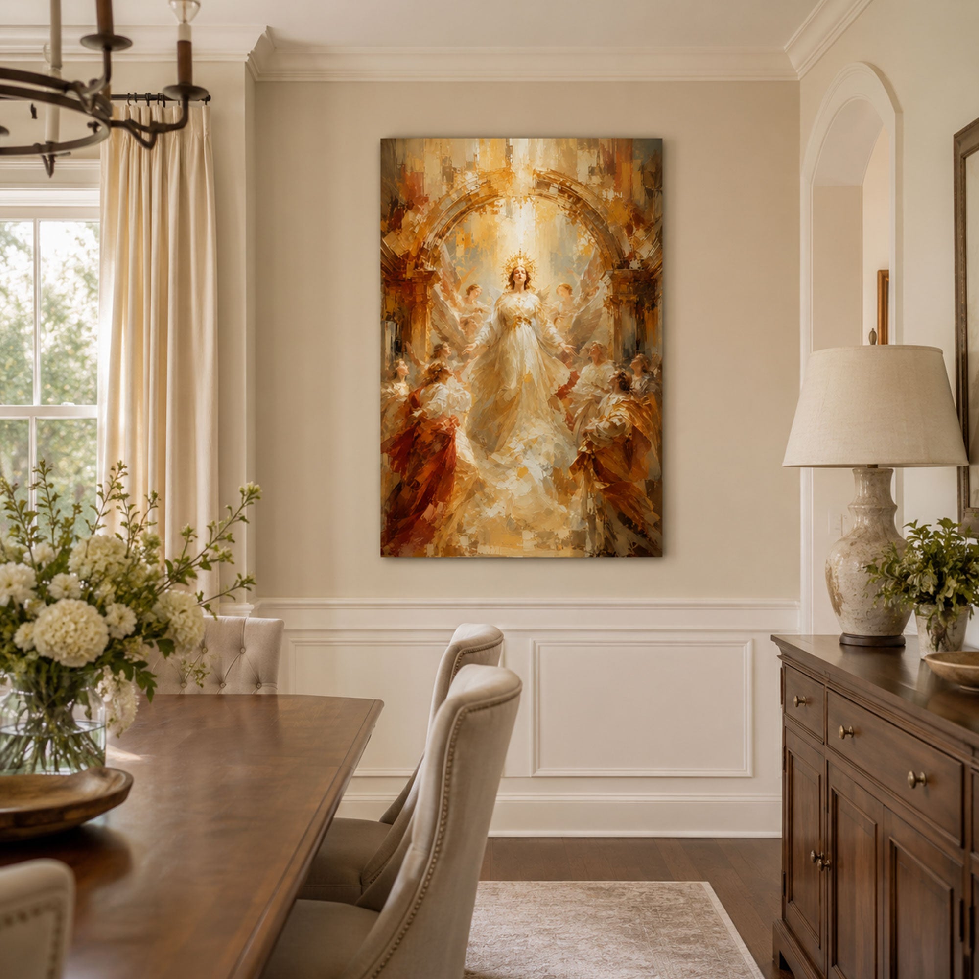 Assumption of Virgin Mary Canvas Print, Catholic Home Decor