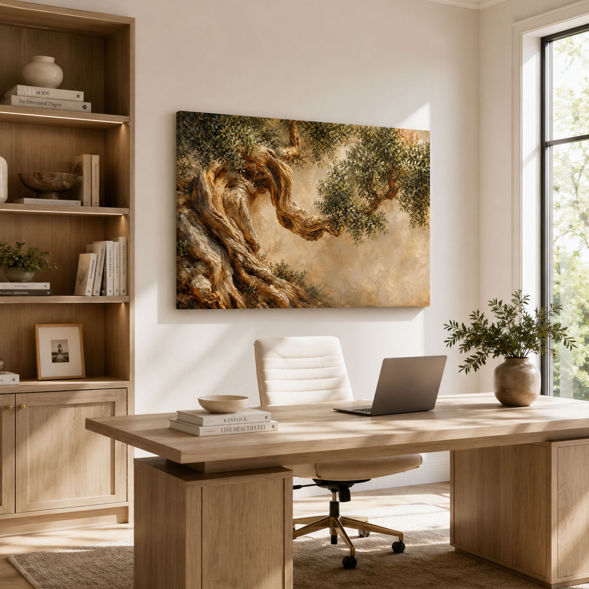 Ancient Olive Tree Canvas Print, Biblical Christian Wall Decor, Holy Land Faith Gift